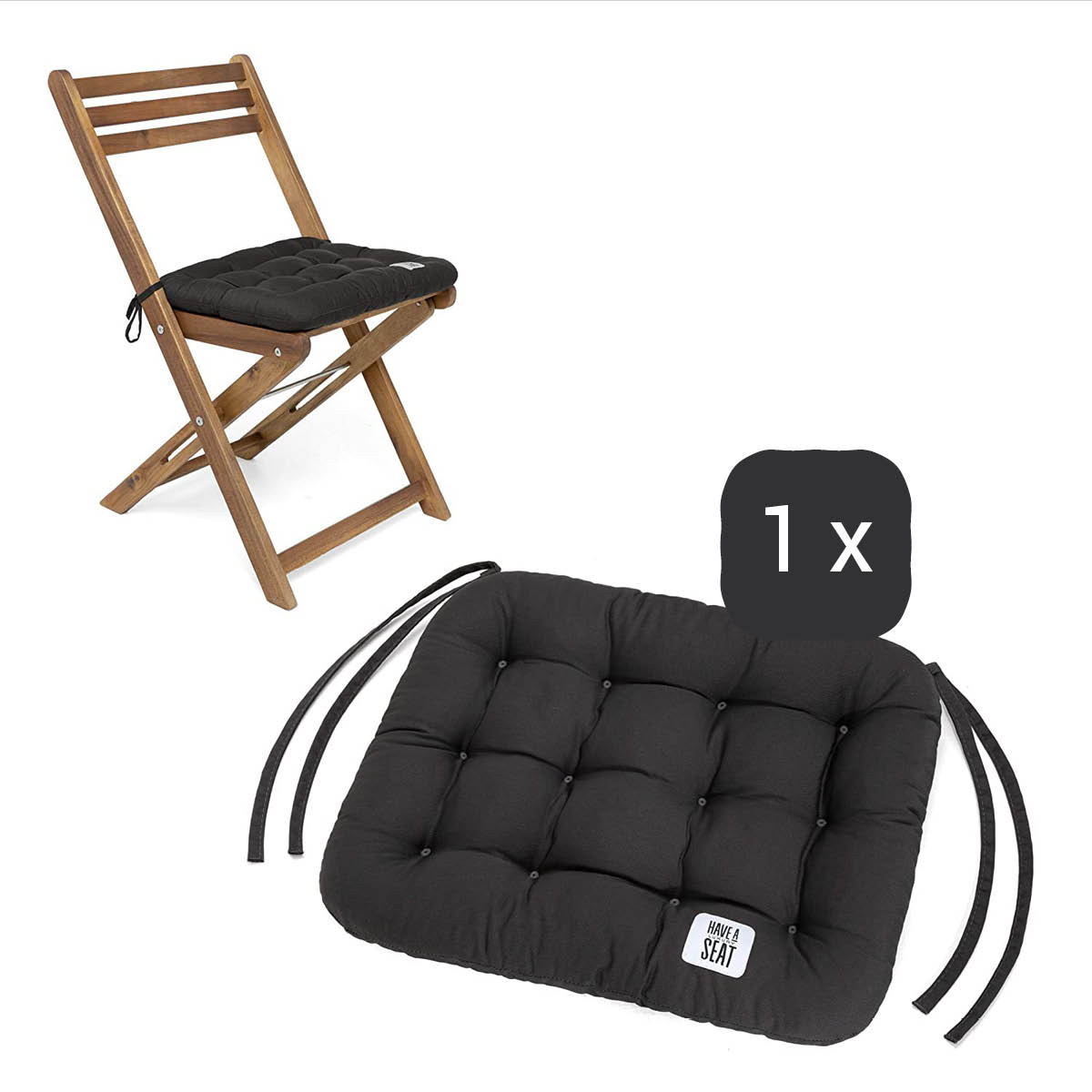 Cuscino da seduta 40x35 cm | Grigio / Antracite | 1 pezzo