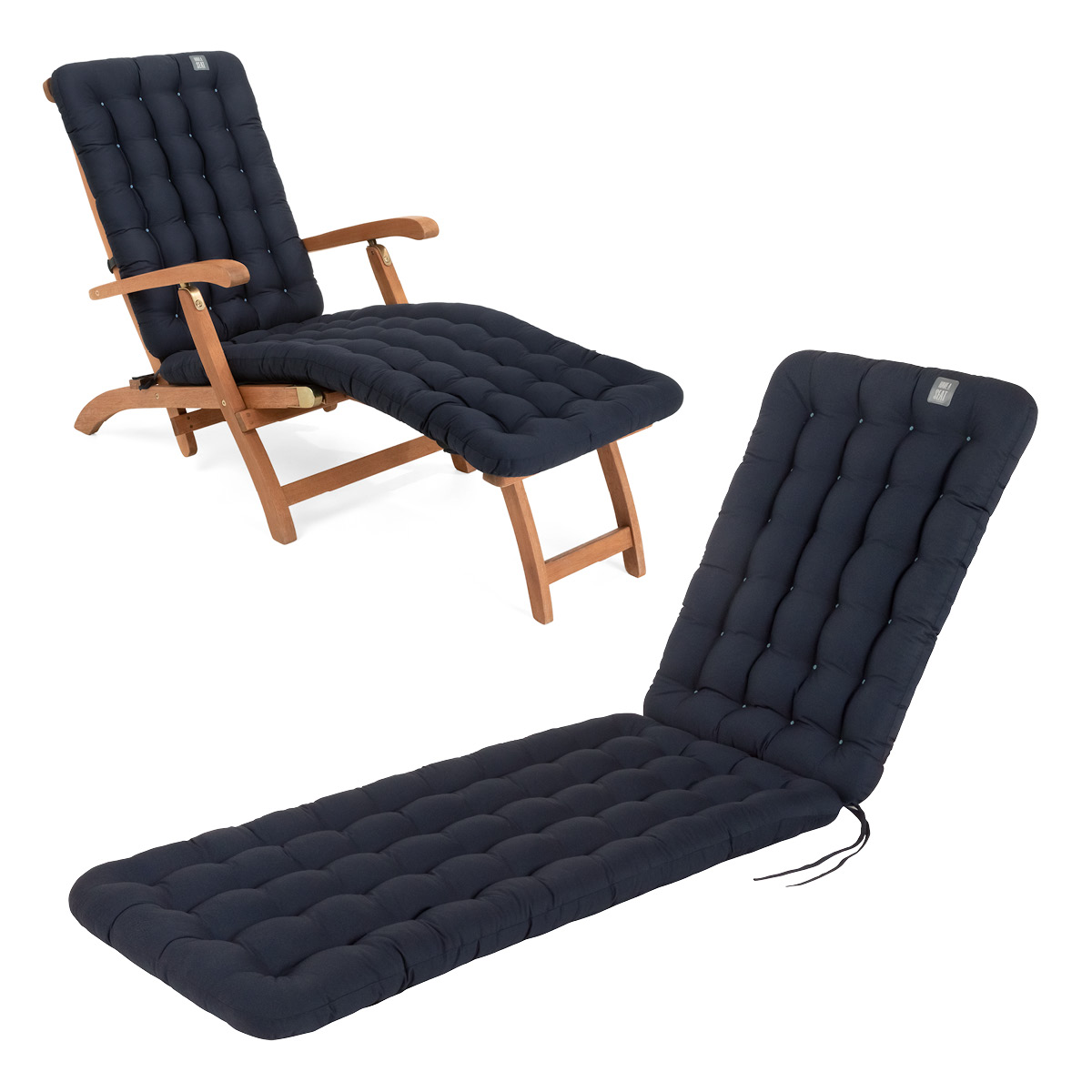 Cuscino per sedia a sdraio | 180x50 cm | Blu navy