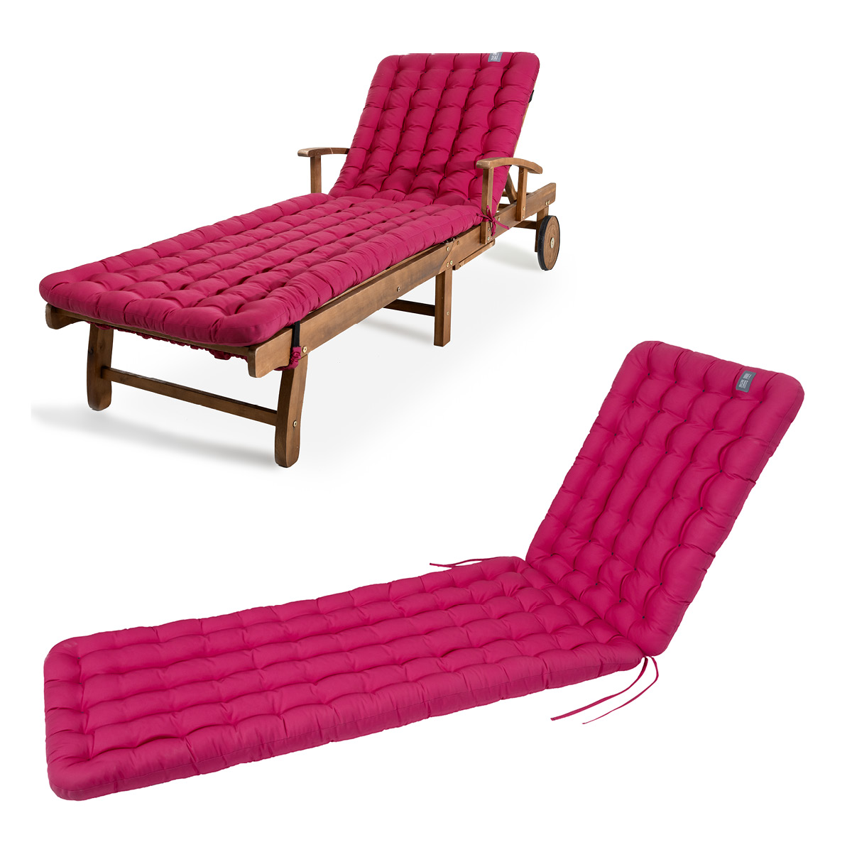 HAVE A SEAT Living Sonnenliege Auflage Hot Pink | bequeme Polsterauflage, orthopädische, wetterfeste Liegenauflage für Liegen 