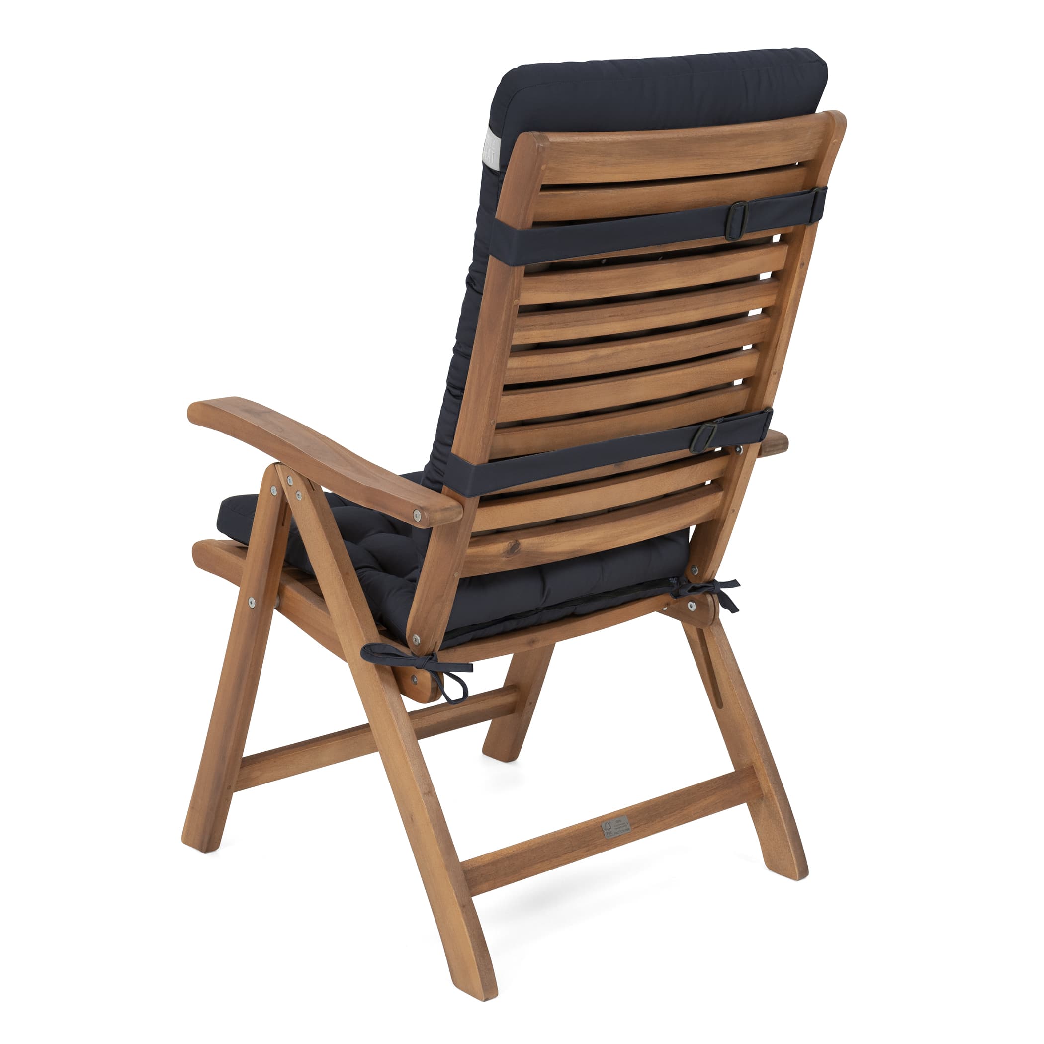 Gartenstuhl Sitzauflage Hochlehner | Marine-Blau | HAVE A SEAT Living Sitzauflage Hochlehner für moderne Alu-Hochlehner-Gartenstühle | hochwertige Sitzauflagen dunkelblau mit Befestigungsbändern | HAVE A SEAT Living