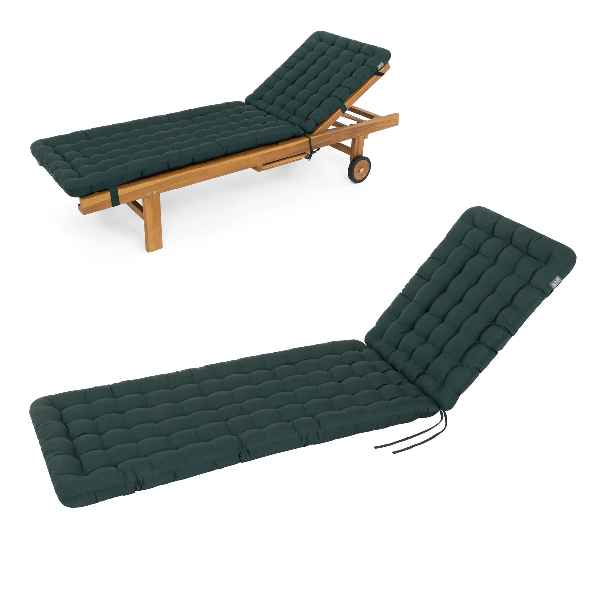 Polsterauflage Gartenliege Luxury | 200x60 cm | Moosgrün