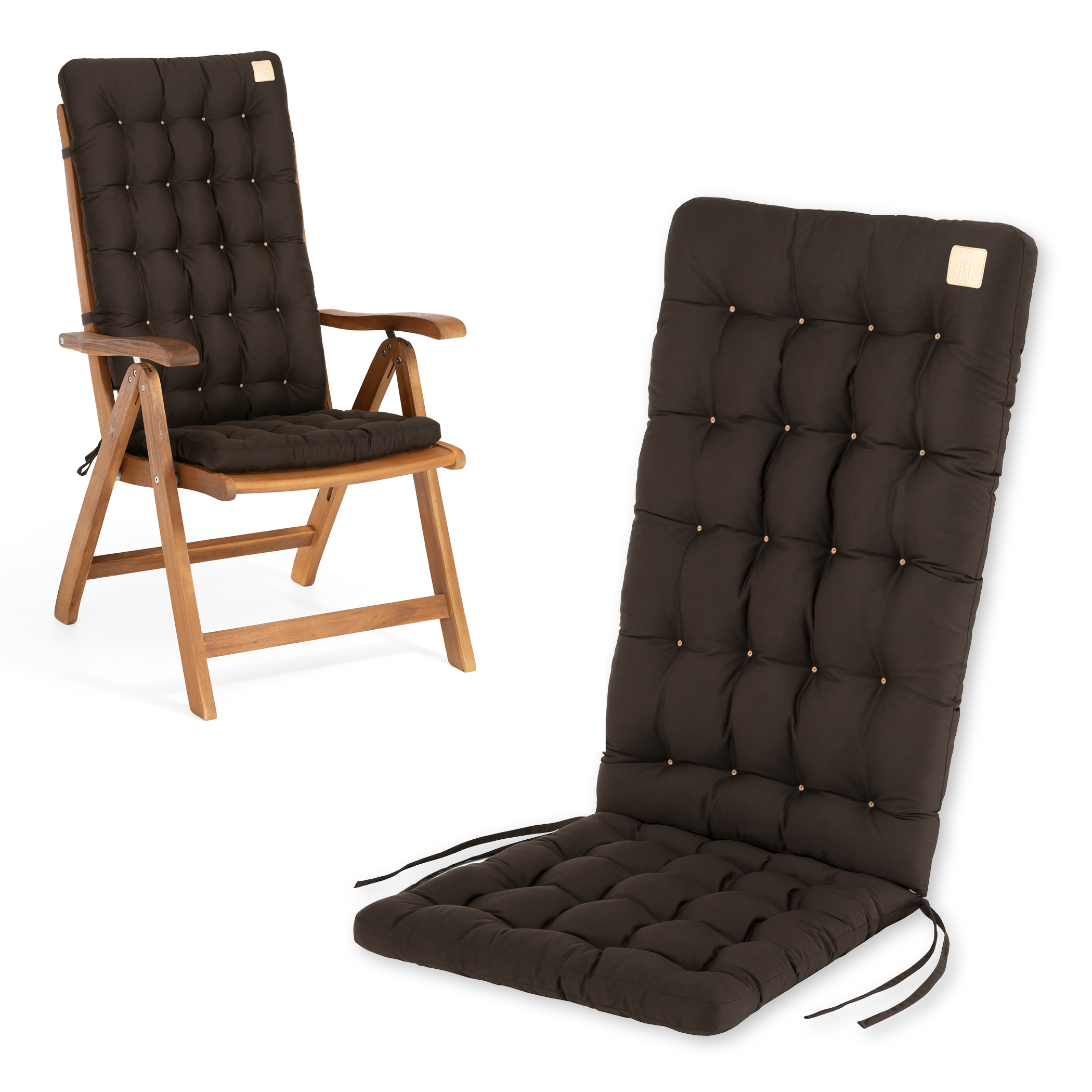 Cuscino per sedie con schienale alto 120x48cm | Marrone Cuscino per sedie con schienale alto 120x48cm | Marrone