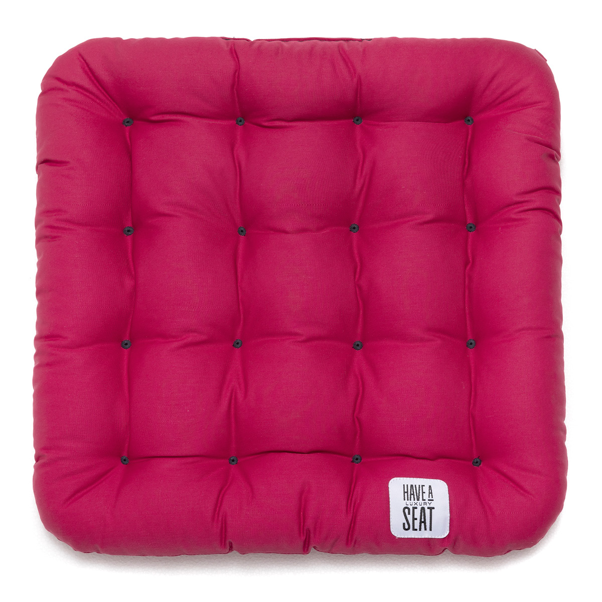 Gepolstertes Stuhlkissen / Matratzenkissen 40x40 cm mit Thermo-Komfortpolsterung, Baumwoll-Mischgewebe Hot-Pink | HAVE A SEAT Living