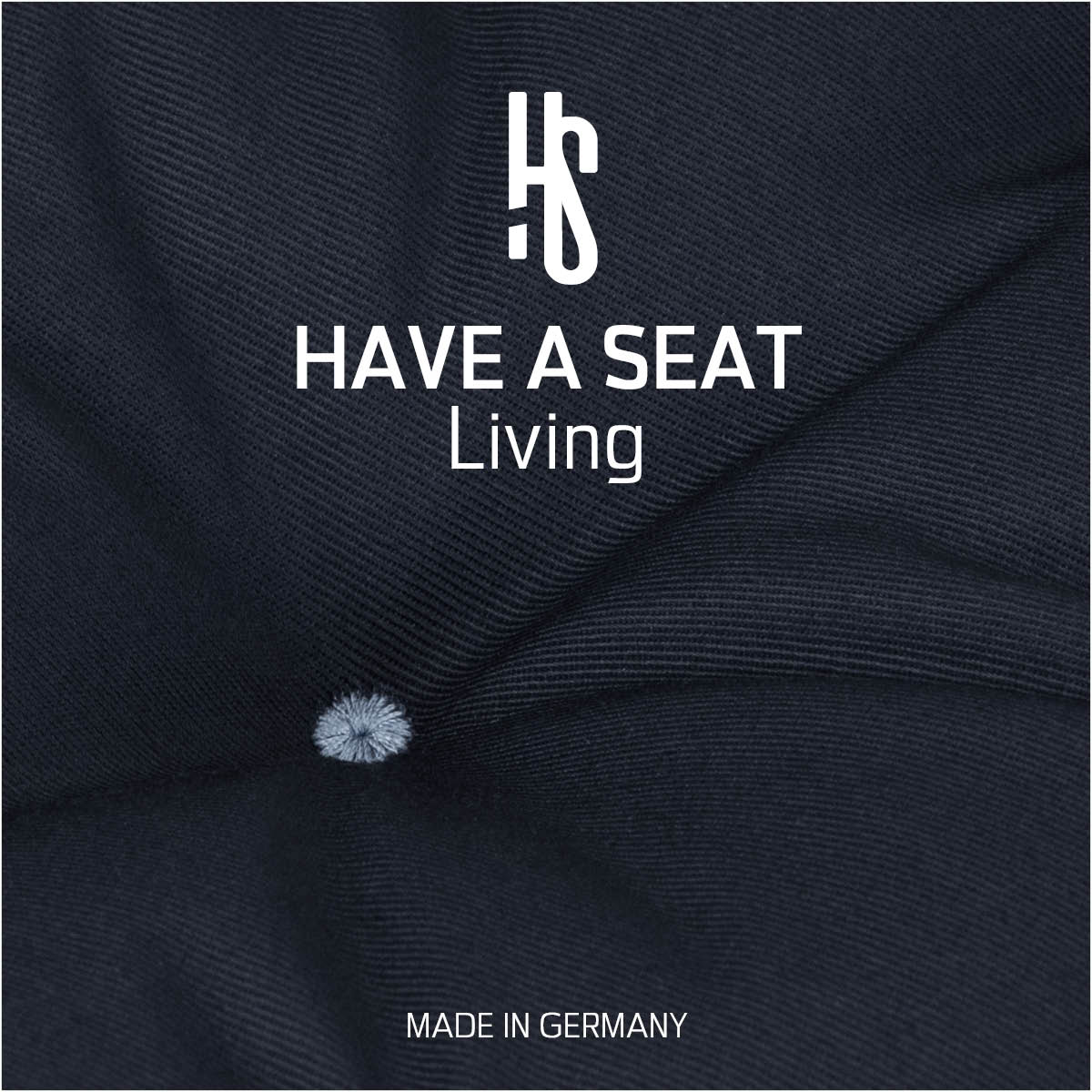 Hochwertige Deckchair Auflage Blau, Allergiker geeignet aus hautfreundlichem Baumwollstoff, gepolstert mit hellblauen Riegeln | HAVE A SEAT Living