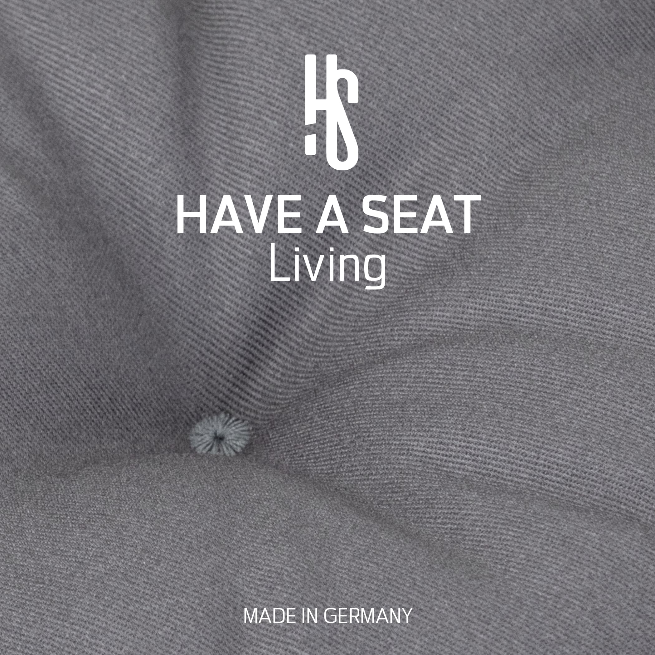 Gartenstuhlauflage Hochlehner | Hellgrau | HAVE A SEAT Living | Made in Germany Hochlehner Auflage hellgrau | strapazierfähiger, hautfreundlicher Oberstoff aus Baumwoll-Mischgewebe - Design Riegel grau - Made in Germany