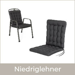 HAVE A SEAT Living Niedriglehner Auflage grau mit Gartenstuhl / Sitzauflage | wetterfest | waschbar bis 95° C | orthopädisch & bequem | Made in Germany
