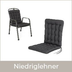 Niedriglehner Auflagen | HAVE A SEAT Living HAVE A SEAT Living Niedriglehner Auflage grau mit Gartenstuhl / Sitzauflage | wetterfest | waschbar bis 95° C | orthopädisch & bequem | Made in Germany