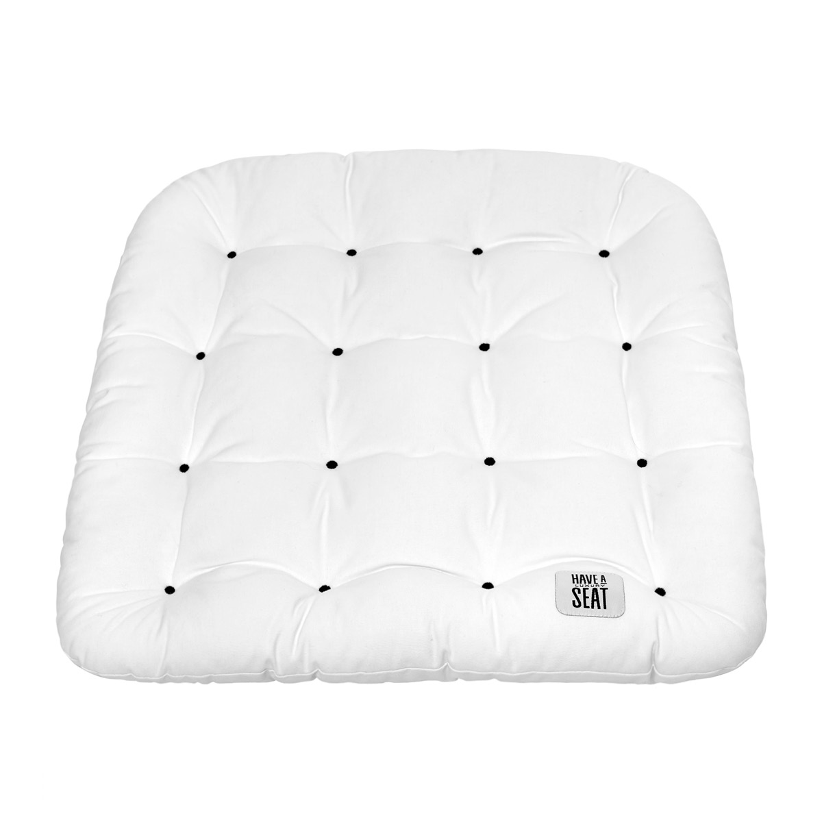 Gepolstertes Stuhlkissen / Matratzenkissen 48x46 cm mit Thermo-Komfortpolsterung, Baumwoll-Mischgewebe Weiß| HAVE A SEAT Living