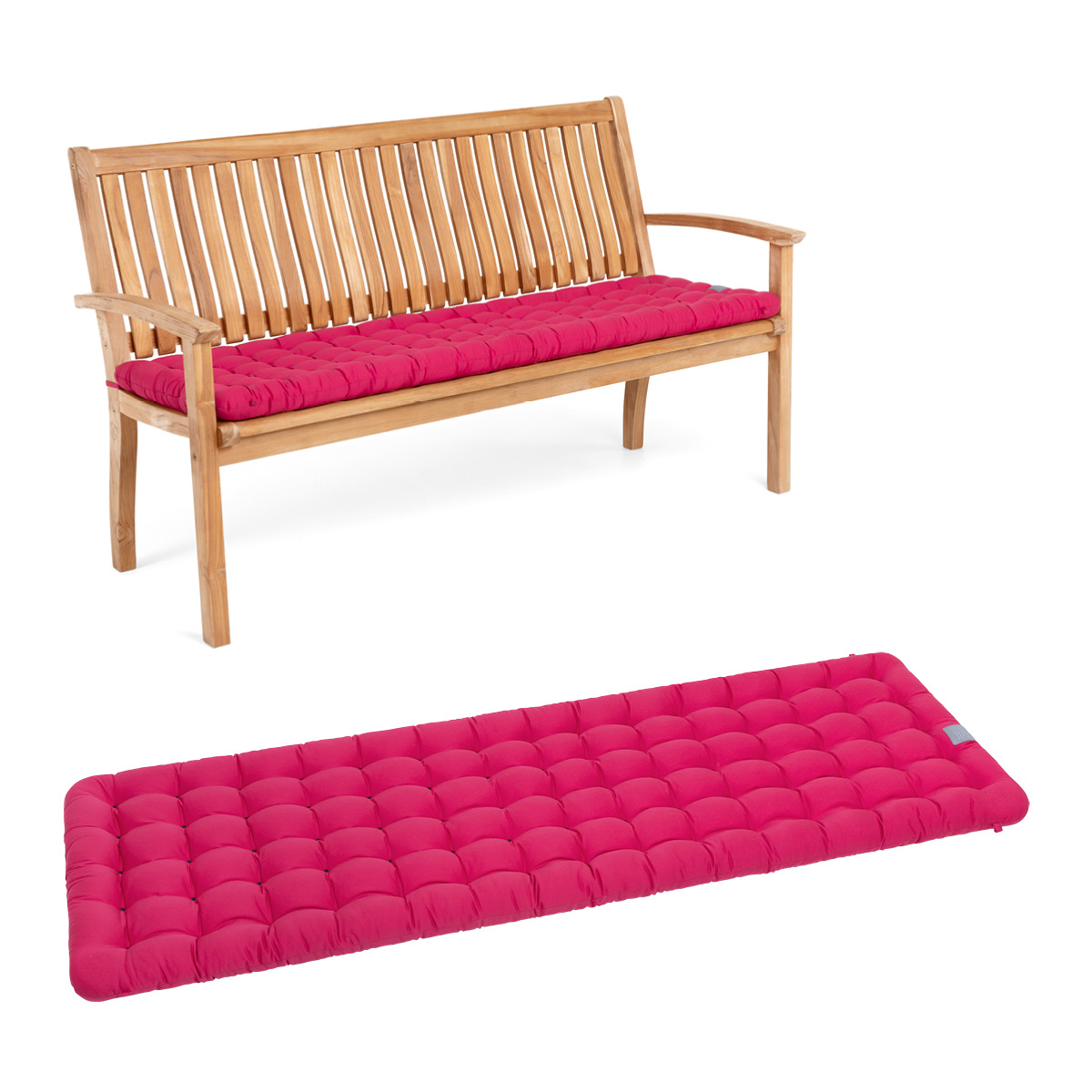HAVE A SEAT Living Gartenbank Auflage Hot Pink | bequemes Sitzpolster, orthopädische gepolsterte Sitzauflage für Gartenbänke / Sitzbänke