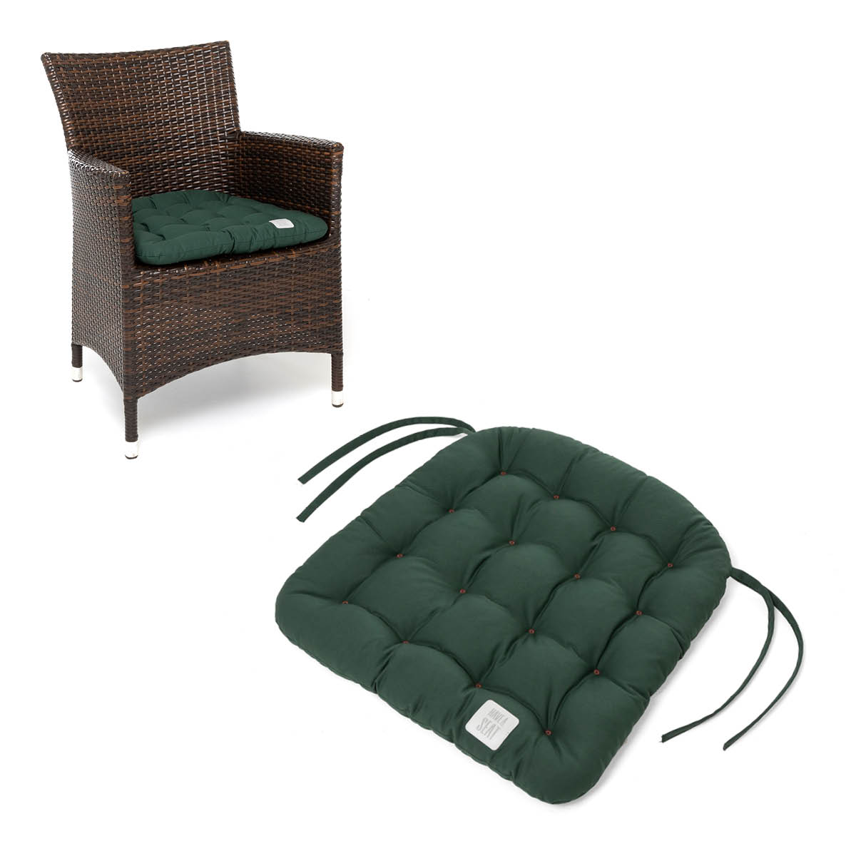 Cuscino da seduta 48x46 cm | Verde muschio