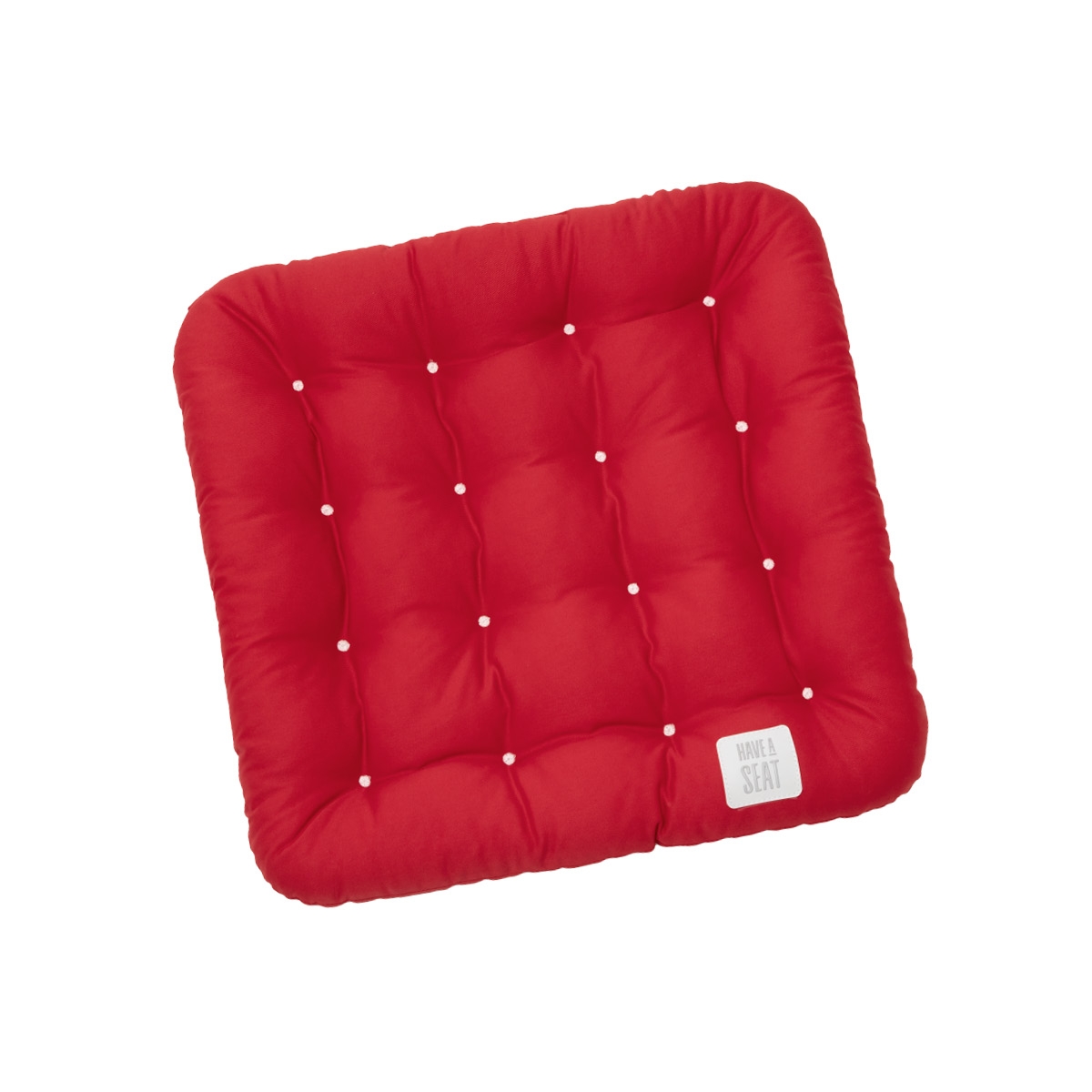 Sitzkissen eckig zum Binden | Rot | mit bequemer, orthopädischer Thermo-Polsterung | wetterfest | HAVE A SEAT Living