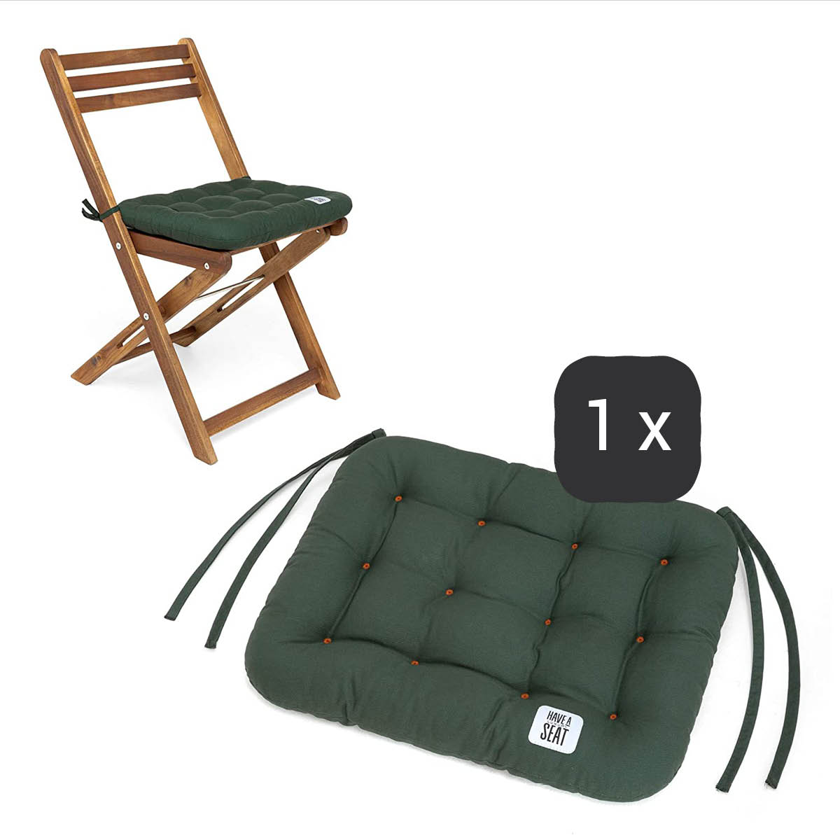 Cuscino da seduta 40x35 cm | Verde muschio | 1 pezzo