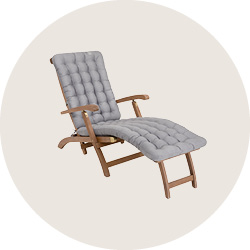 HAVE A SEAT Living | Liegestuhl-Sitzauflage / Polster Auflage auf Deckchair | bequem & orthopädisch | komplett waschbar bis 95° C | Indoor / Outdoor