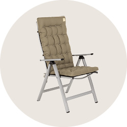 HAVE A SEAT Living | hochwertige Hochlehner Sitzauflage auf Gartenstuhl | bequem & orthopädisch | komplett waschbar bis 95° C | Indoor / Outdoor