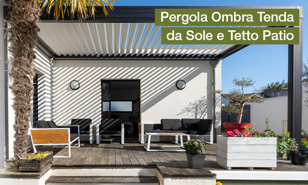Pergola Schatten, Markise und Patio Dach &ndash; &uuml;berdachte Terrasse mit Sitzm&ouml;beln als Sonnenschutz-Inspiration per la postazione di lavoro sul balcone