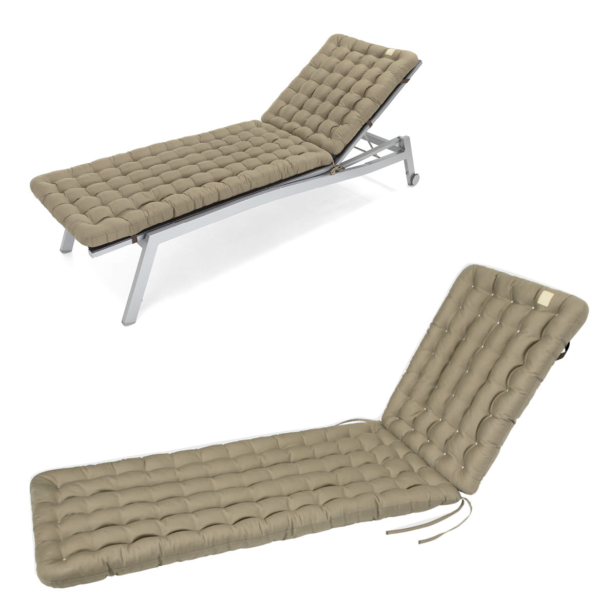 Liegenauflage mit Nackenkissen | Goldbraun | HAVE A SEAT Living HAVE A SEAT Living Sonnenliege Auflage Goldbraun | bequeme Polsterauflage, orthopädische, wetterfeste Liegenauflage mit Outdoor Nackenkissen