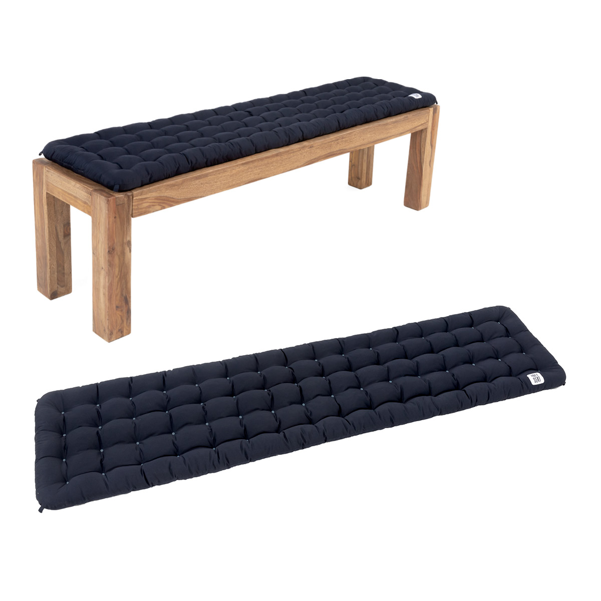 Bankauflage Sitzbank | Marine-Blau HAVE A SEAT Living Bankauflage Marine-Blau für Sitzbank | gemütliche Sitzauflage für Holzbank, Esszimmerbank, Essbank, Bank