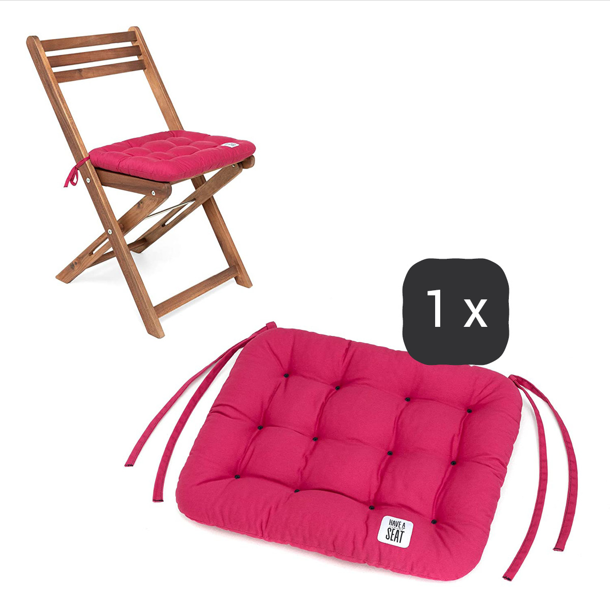 Sitzkissen 40x35 cm | Hot-Pink | 1 Stück