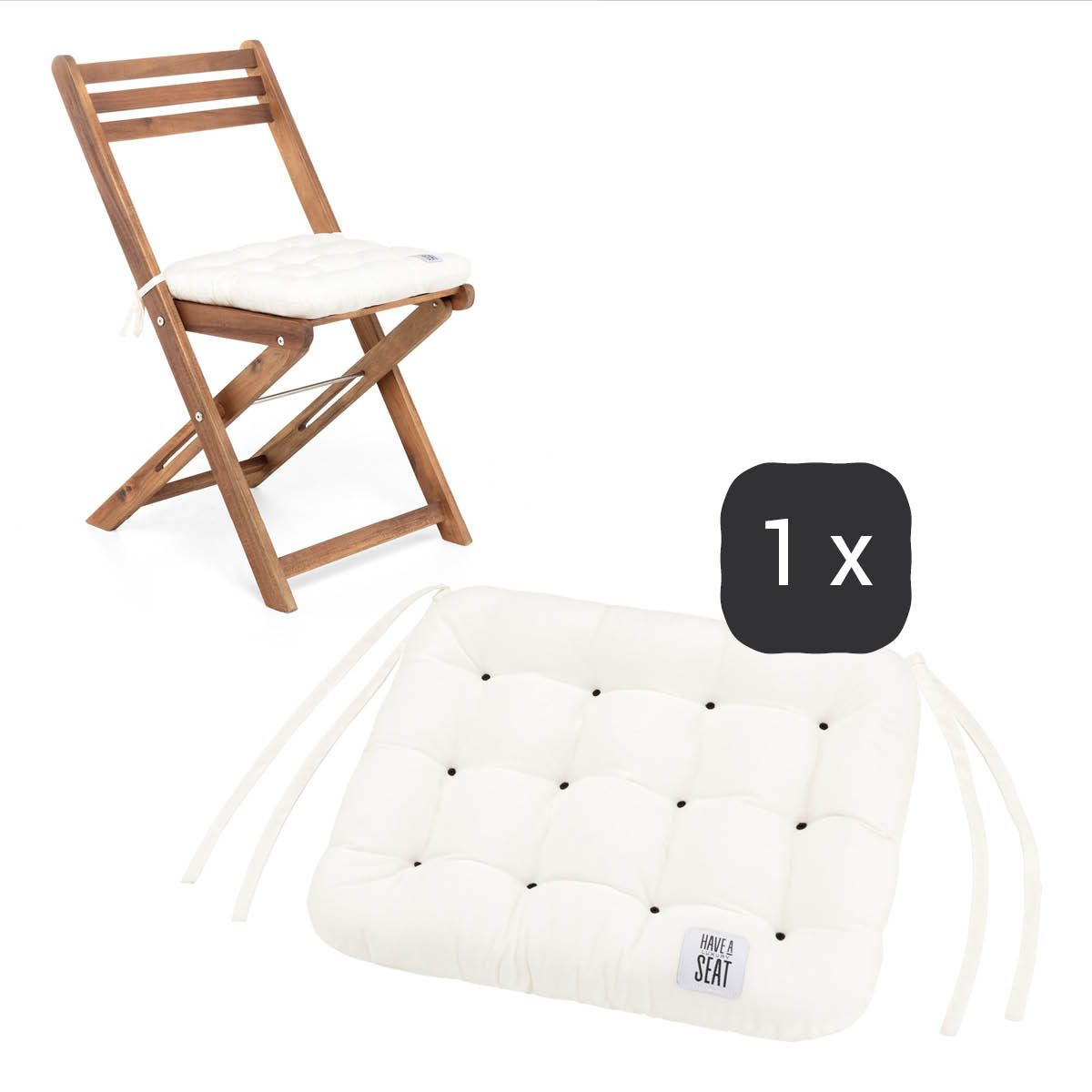 Cuscino da seduta 40x35 cm | Bianco | 1 pezzo