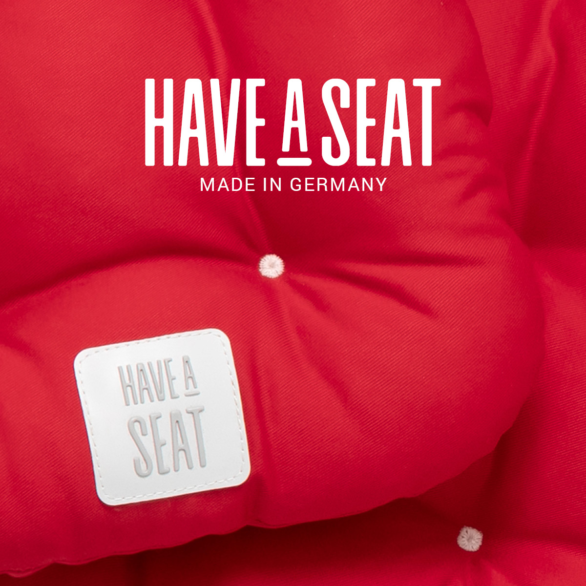 Stuhl Sitzkissen rot aus hochwertigem, strapazierfähigem Baumwoll-Stoff | wetterfest | Indoor / Outdoor | Made in Germany | HAVE A SEAT Living
