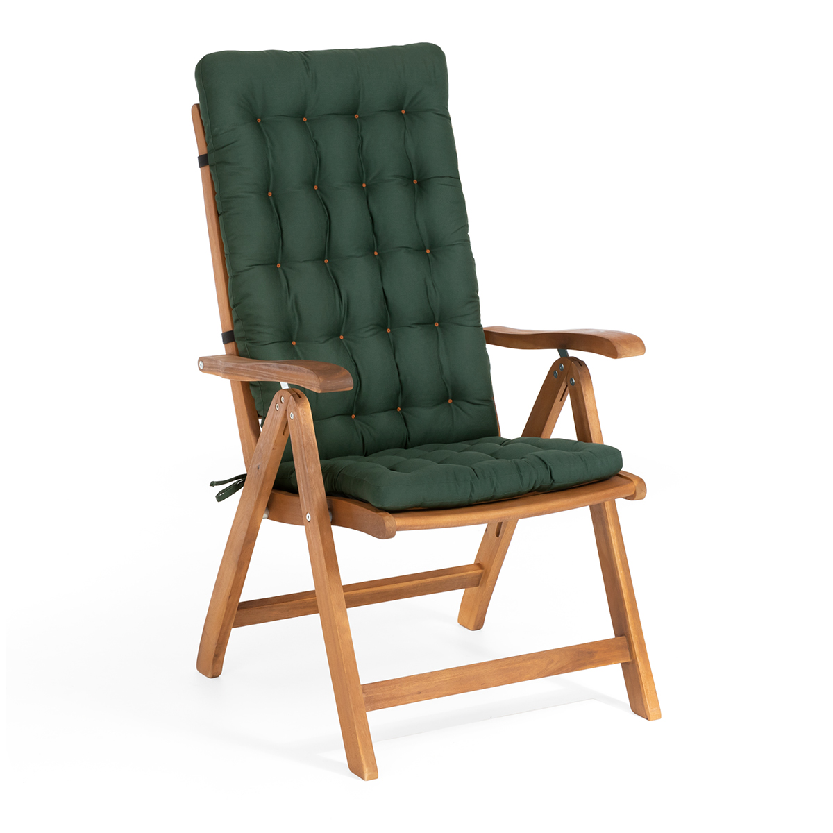 HAVE A SEAT Living Sitzauflagen Hochlehner | orthopädisch gepolsterte, hochwertige Auflage Moosgrün passend für handelsübliche Gartenstühle
