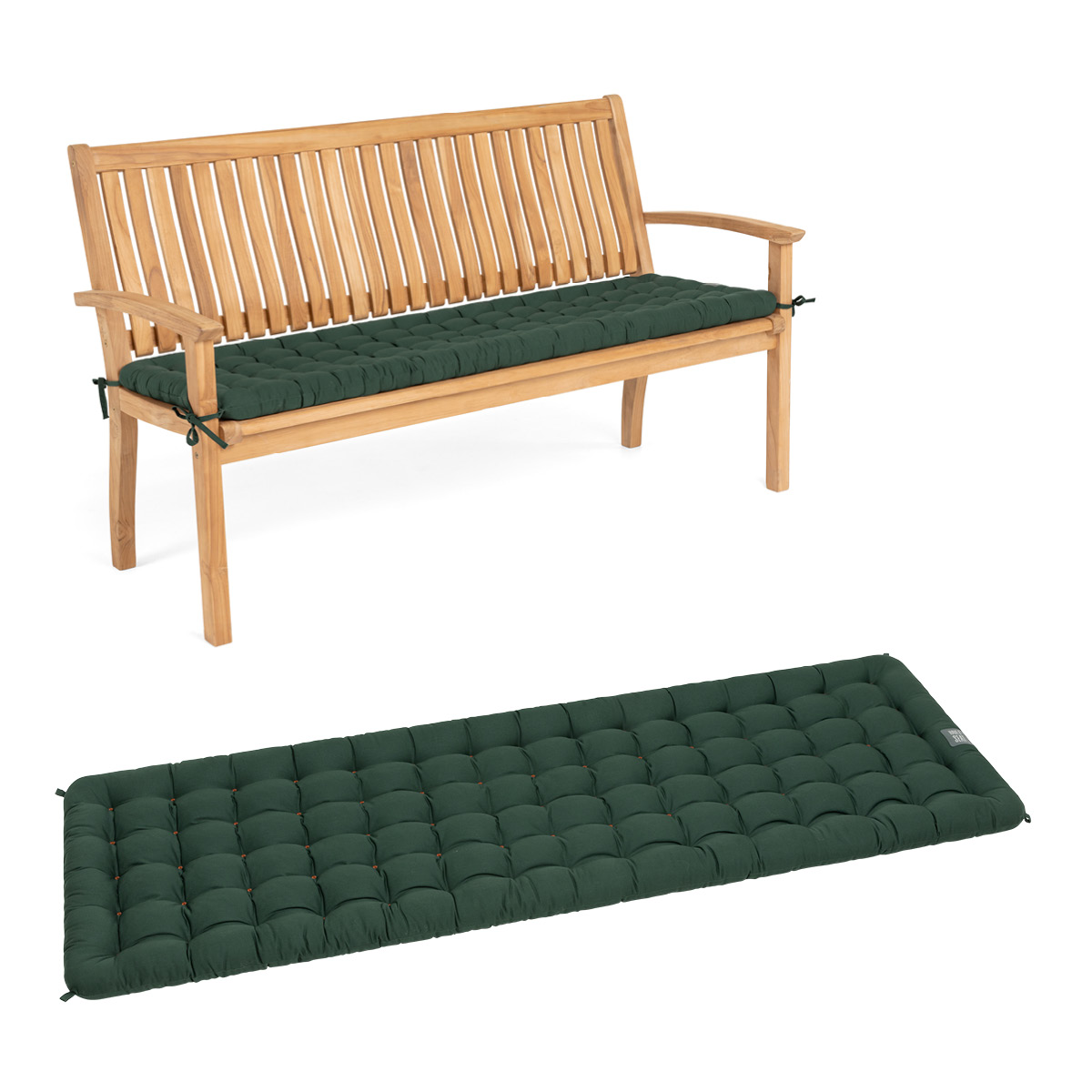 HAVE A SEAT Living Gartenbank Auflage Moosgrün | bequemes Sitzpolster, orthopädische gepolsterte Sitzauflage für Gartenbänke / Sitzbänke