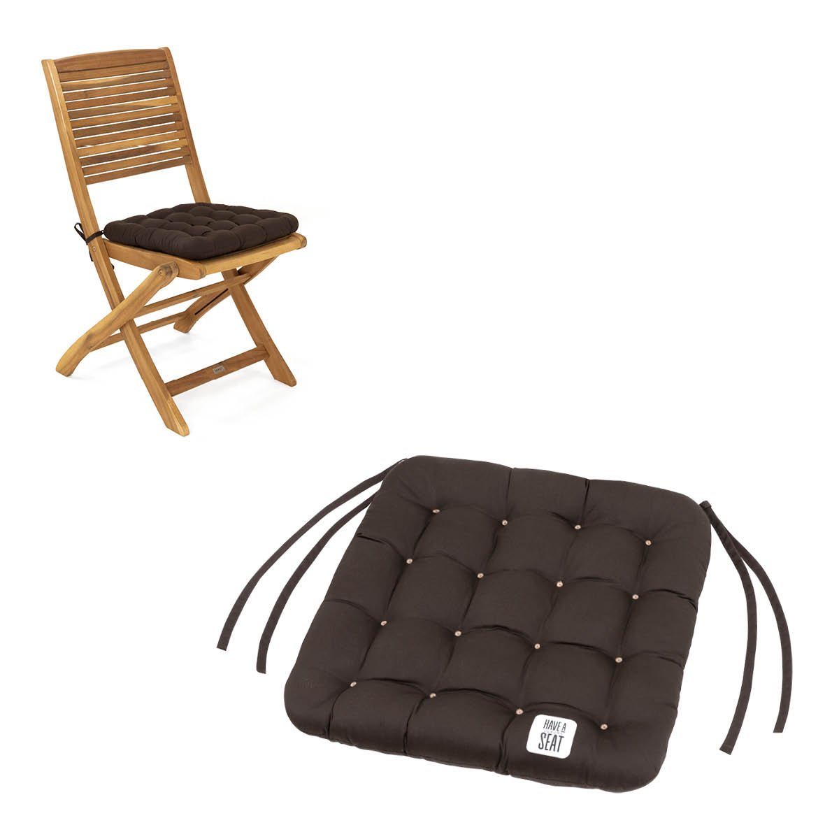 Cuscino per sedia 40x40 cm | Marrone Cuscino per sedia 40x40 cm | Marrone