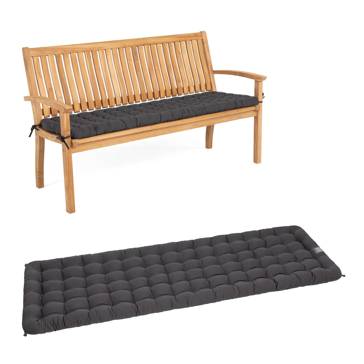 Cuscino per panca da giardino | Grigio / Antracite Cuscino per panca da giardino | Grigio / Antracite