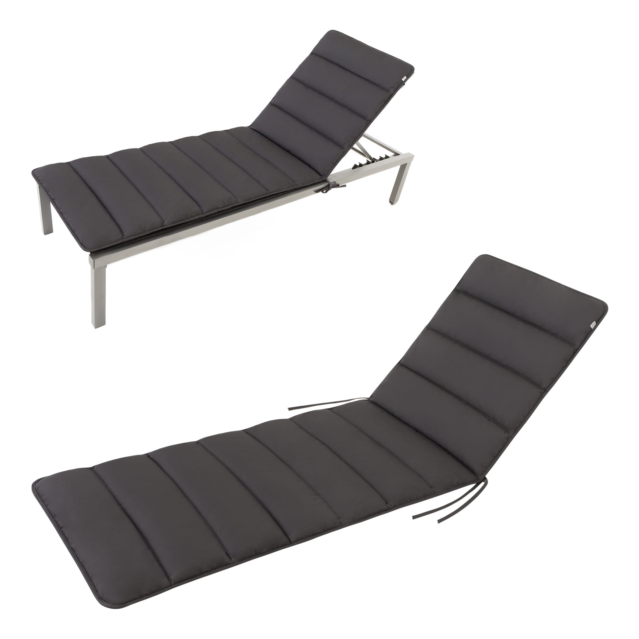 Liegenauflage Flair | in 3 Größen | Grau / Anthrazit  Premium Liegenauflagen Flair in Grau / Anthrazit, wetterfest und bequem, von HAVE A SEAT Living