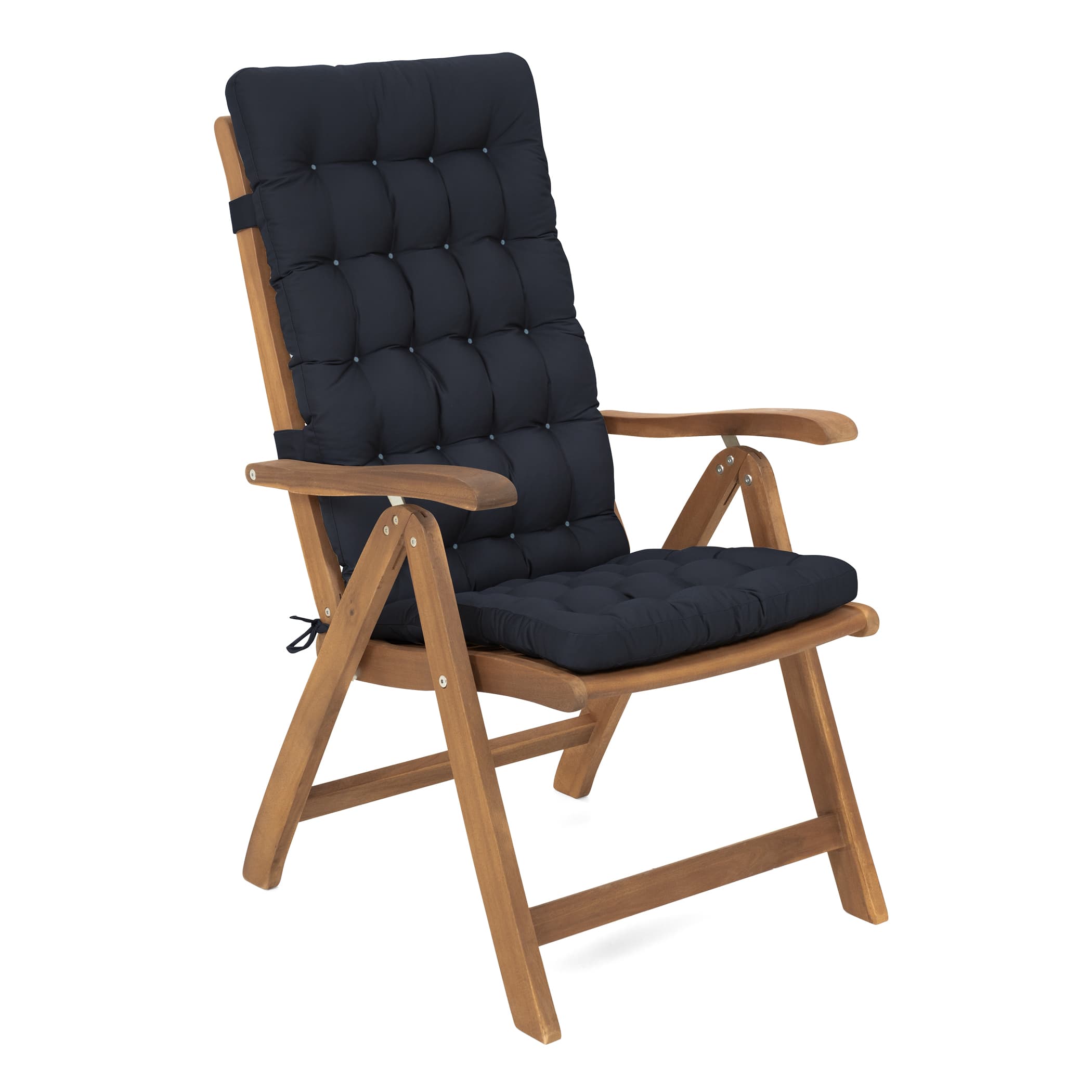 Gartenstuhl Auflage Hochlehner | Marine-Blau | HAVE A SEAT Living HAVE A SEAT Living Sitzauflagen Hochlehner | orthopädisch gepolsterte, hochwertige Auflage Dunkelblau passend für handelsübliche Gartenstühle