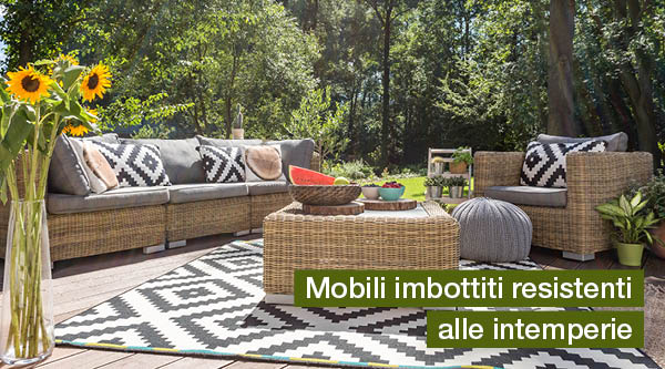 mobili imbottiti resistenti alle intemperie