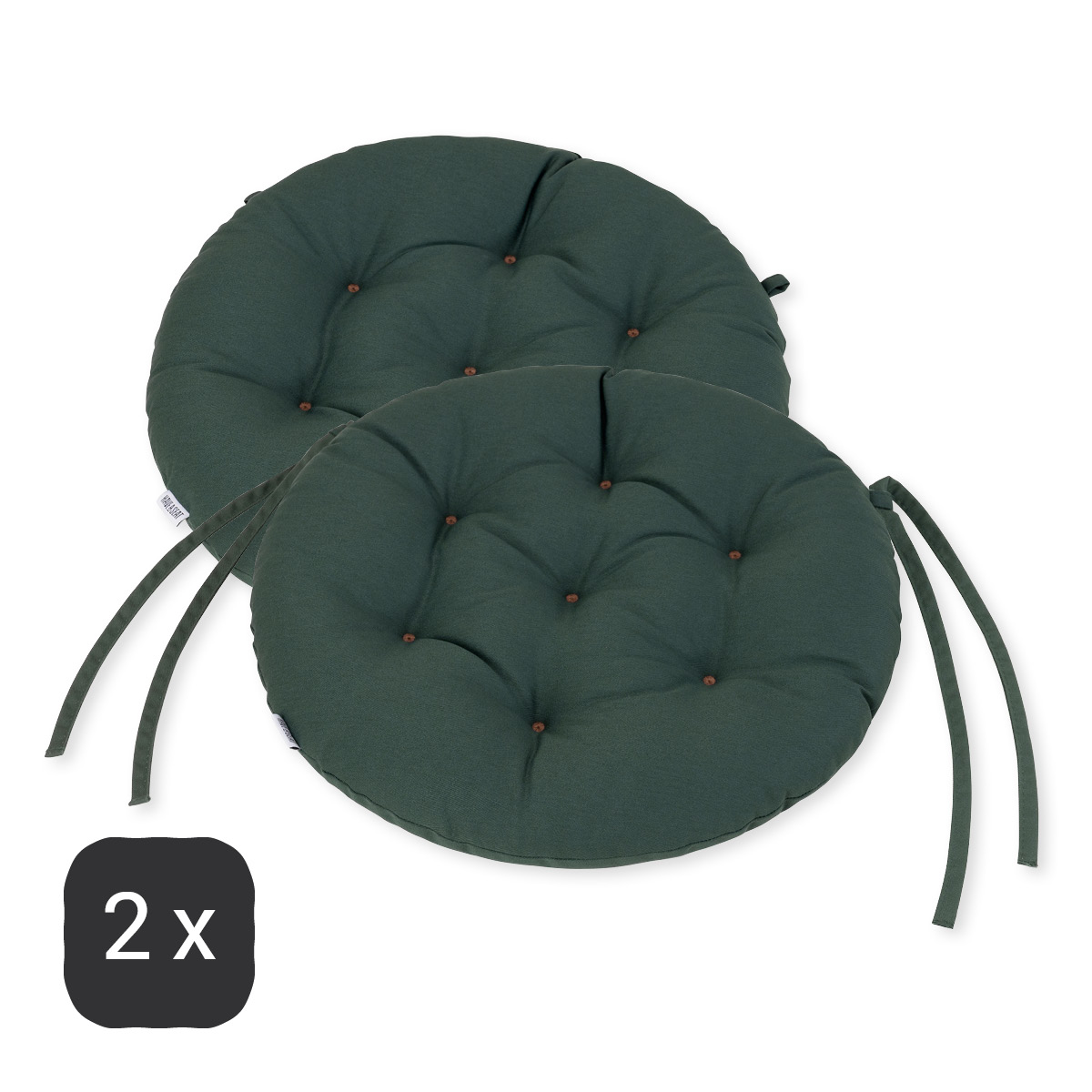 Sitzkissen rund Ø 40 cm | Moosgrün | 2er Set % Sitzkissen rund Ø 40 cm | Moosgrün | 2er Set %