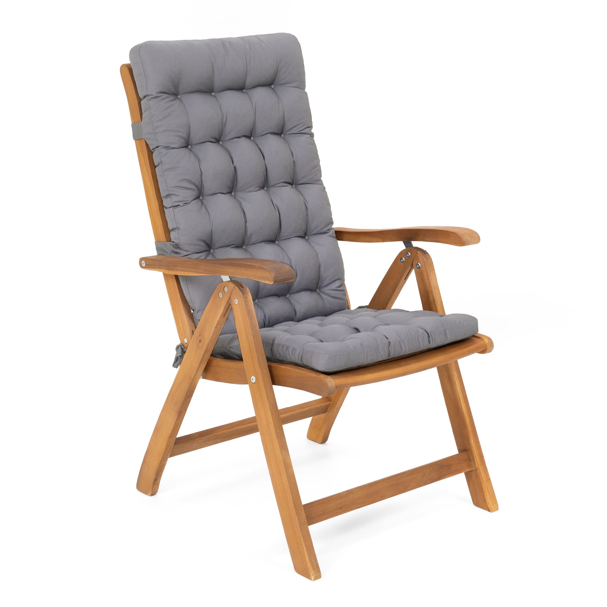 Gartenstuhl Auflage Hochlehner | Hellgrau | HAVE A SEAT Living HAVE A SEAT Living Sitzauflagen Hochlehner | orthopädisch gepolsterte, hochwertige Auflage Hellgrau passend für handelsübliche Gartenstühle