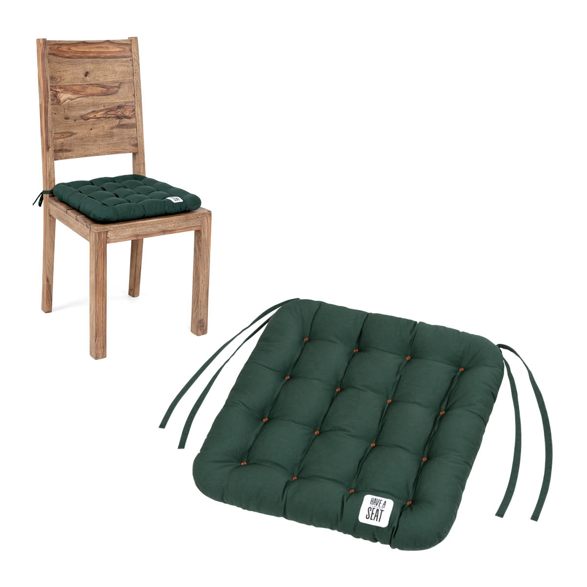 Cuscino per sedia 40x40 cm | Verde muschio Cuscino per sedia 40x40 cm | Verde muschio