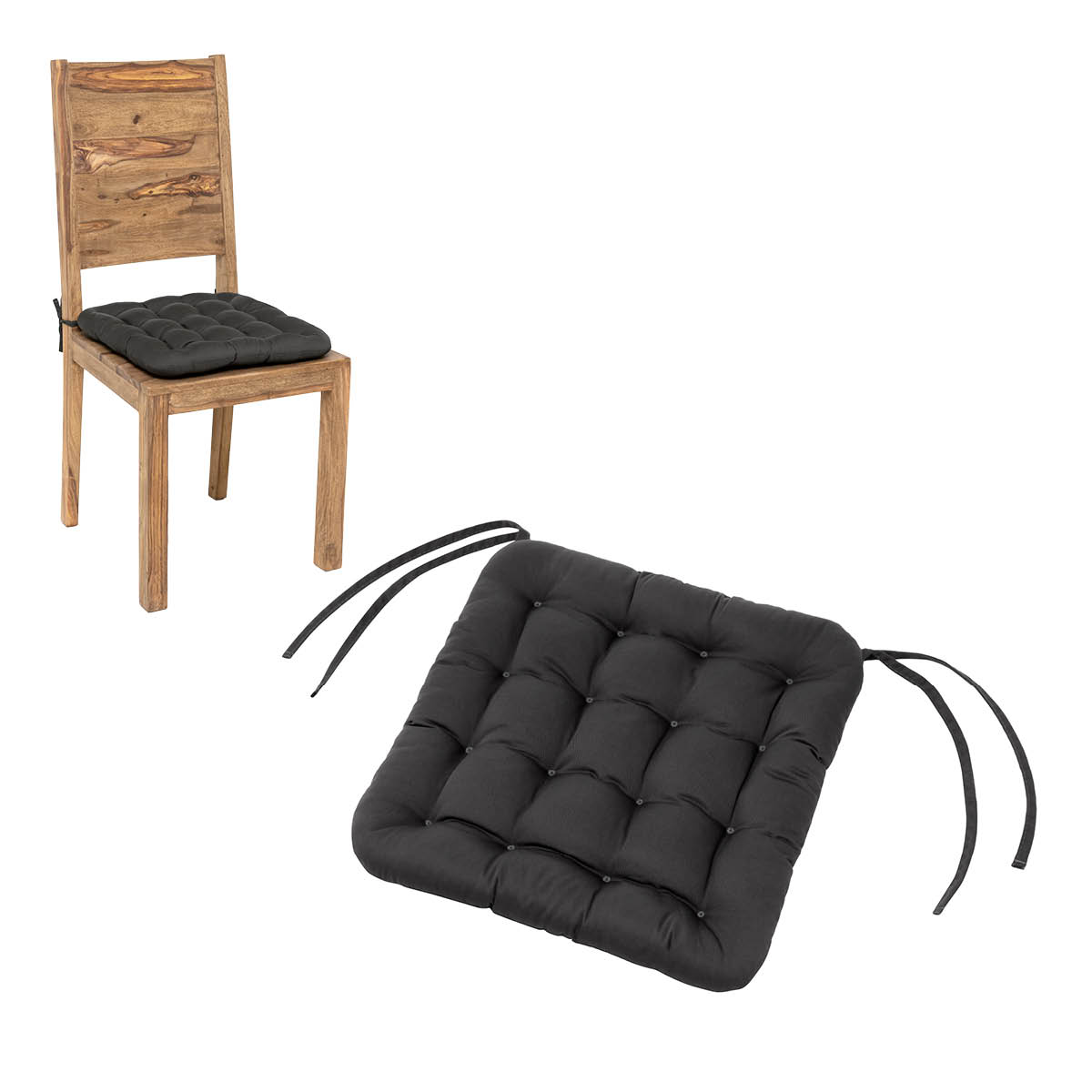 Cuscino per sedia 40x40 cm | Grigio / Antracite Cuscino per sedia 40x40 cm | Grigio / Antracite