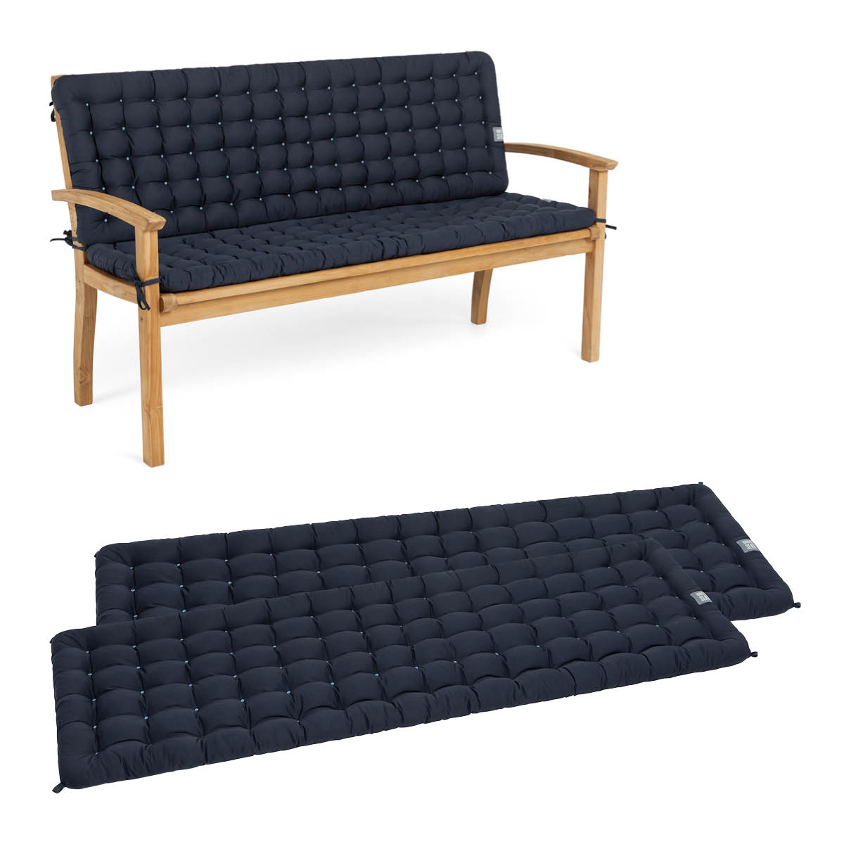 Cuscino per panca da giardino con schienale | Blu navy Cuscino per panca da giardino con schienale | Blu navy