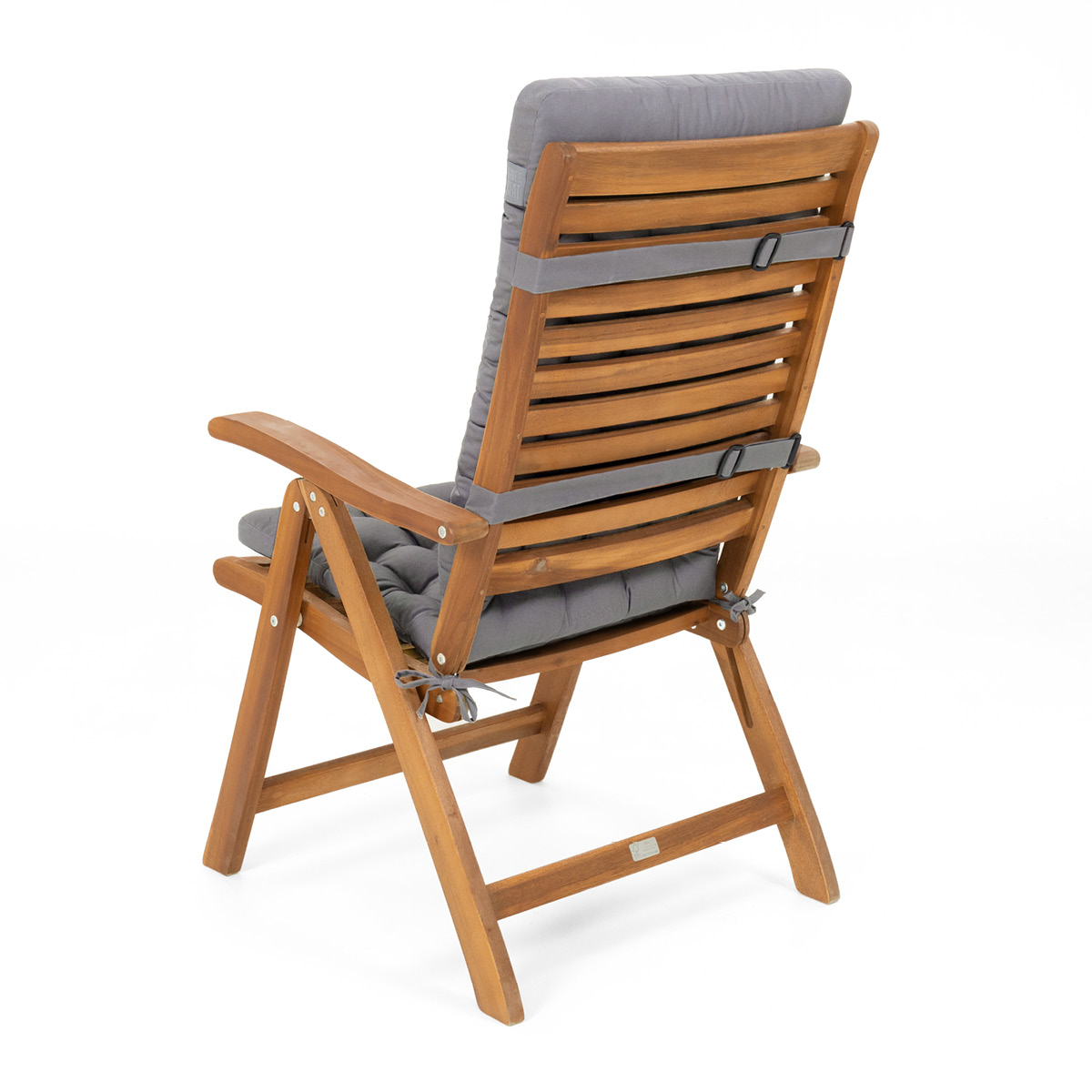 Sitzauflage Hochlehner für moderne Alu-Hochlehner-Gartenstühle | hochwertige Sitzauflagen hellgrau mit Befestigungsbändern | HAVE A SEAT Living