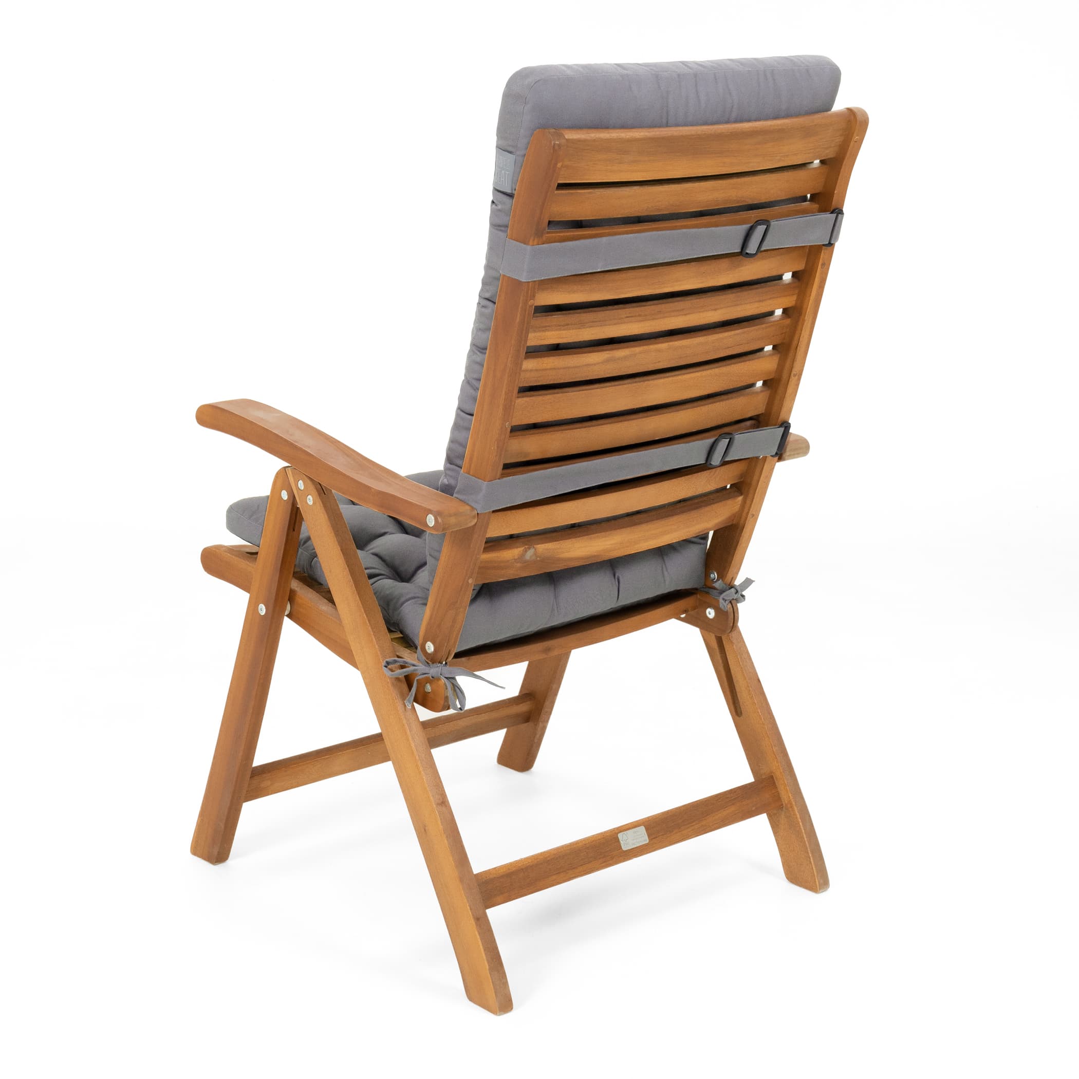 Gartenstuhl Sitzauflage Hochlehner | Hellgrau | HAVE A SEAT Living Sitzauflage Hochlehner für moderne Alu-Hochlehner-Gartenstühle | hochwertige Sitzauflagen hellgrau mit Befestigungsbändern | HAVE A SEAT Living