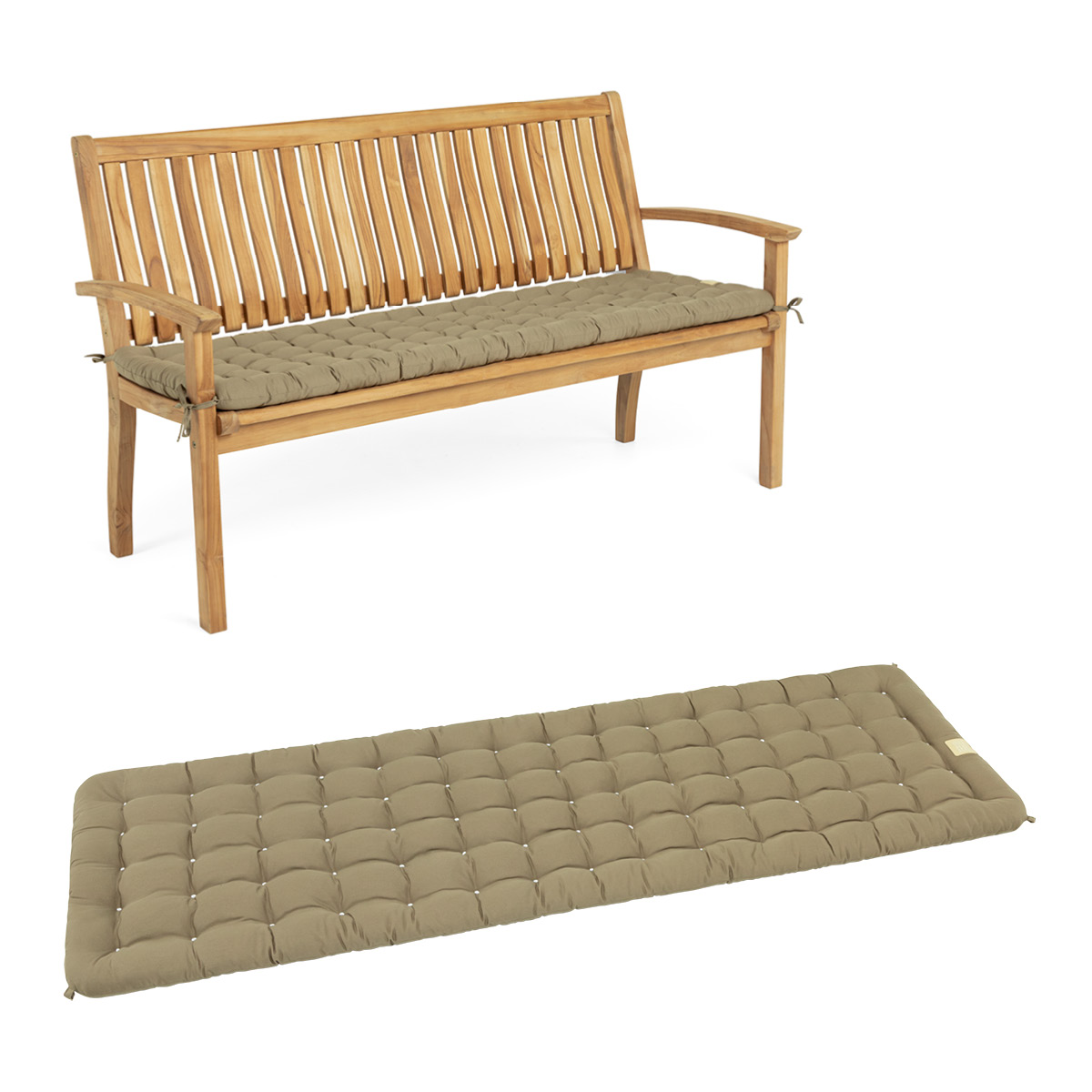 Gartenbank Auflage | Goldbraun | HAVE A SEAT Living HAVE A SEAT Living Gartenbank Auflage Goldbraun | bequemes Sitzpolster, orthopädische gepolsterte Sitzauflage für Gartenbänke / Sitzbänke
