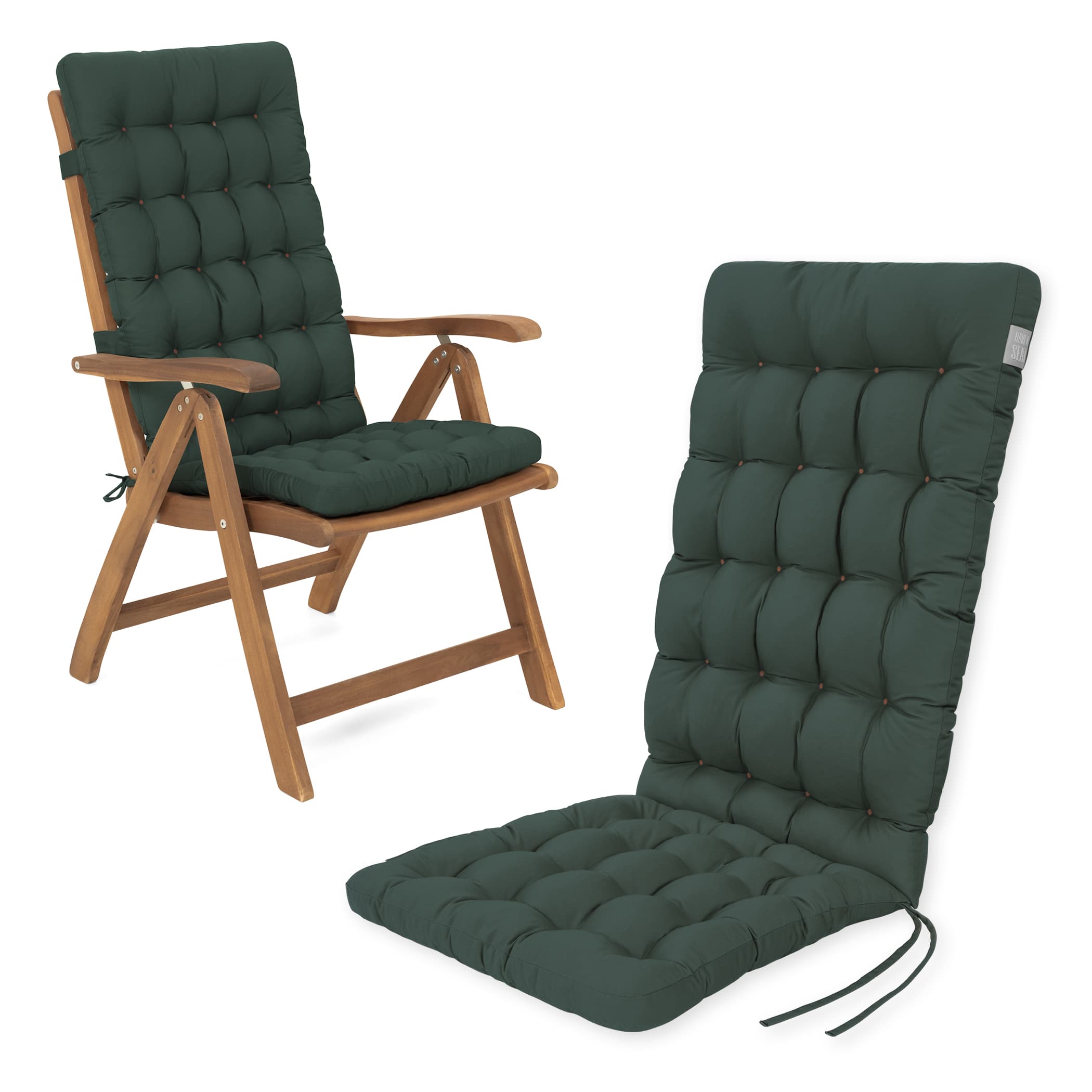Hochlehner Auflagen | Moosgrün | HAVE A SEAT Living HAVE A SEAT Living Hochlehner Auflagen Moosgrün | bequemes Sitzpolster, orthopädische gepolsterte Sitzauflage für Hochlehner Gartenstühle