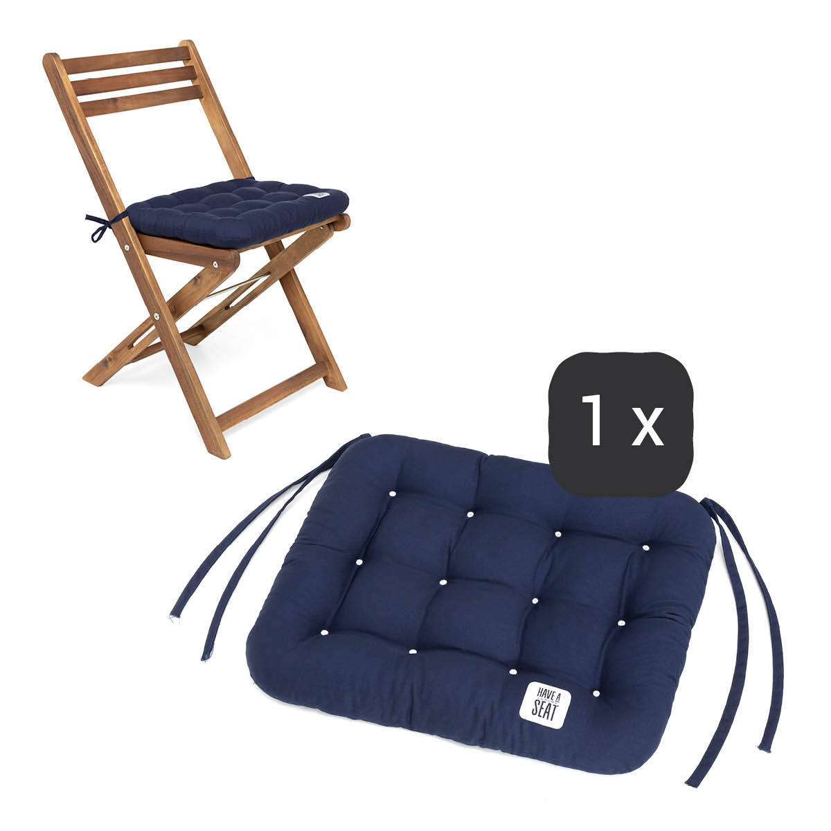 Cuscino da seduta 40x35 cm | Blu navy | 1 pezzo