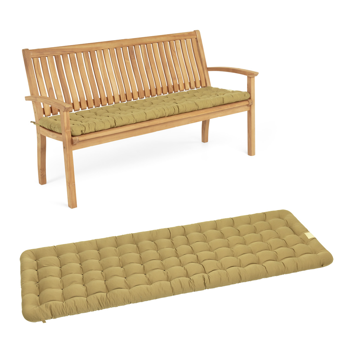 Gartenbank Auflage | Beige | HAVE A SEAT Living HAVE A SEAT Living Gartenbank Auflage Beige | bequemes Sitzpolster, orthopädische gepolsterte Sitzauflage für Gartenbänke / Sitzbänke
