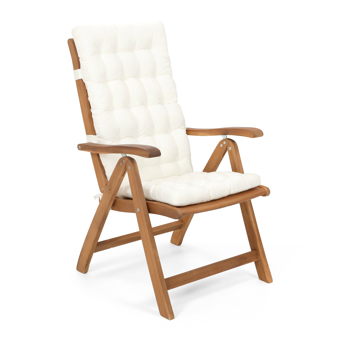 HAVE A SEAT Living Sitzauflagen Hochlehner | orthopädisch gepolsterte, hochwertige Auflage Weiß passend für handelsübliche Gartenstühle