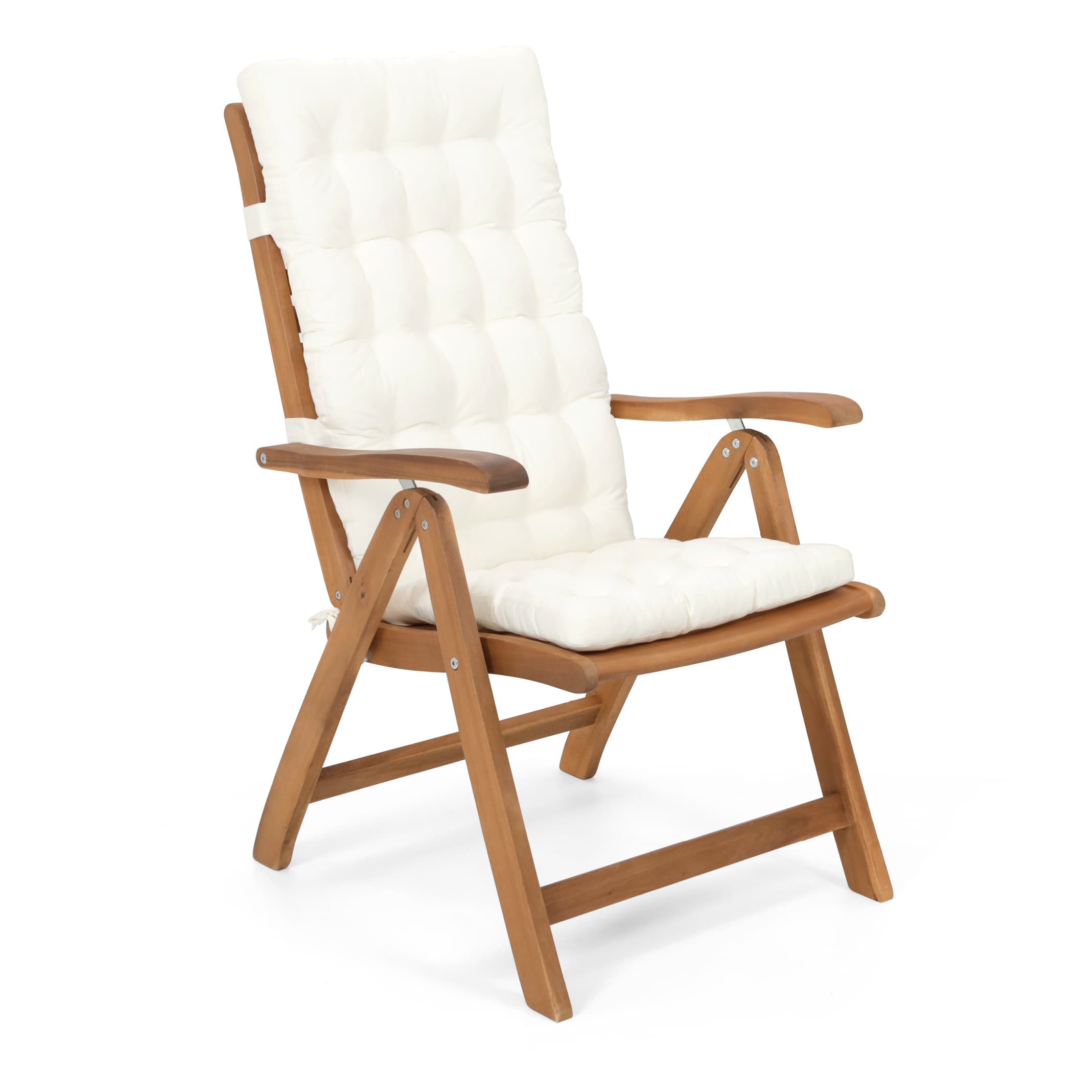 Gartenstuhl Auflage Hochlehner | Weiß | HAVE A SEAT Living HAVE A SEAT Living Sitzauflagen Hochlehner | orthopädisch gepolsterte, hochwertige Auflage Weiß passend für handelsübliche Gartenstühle