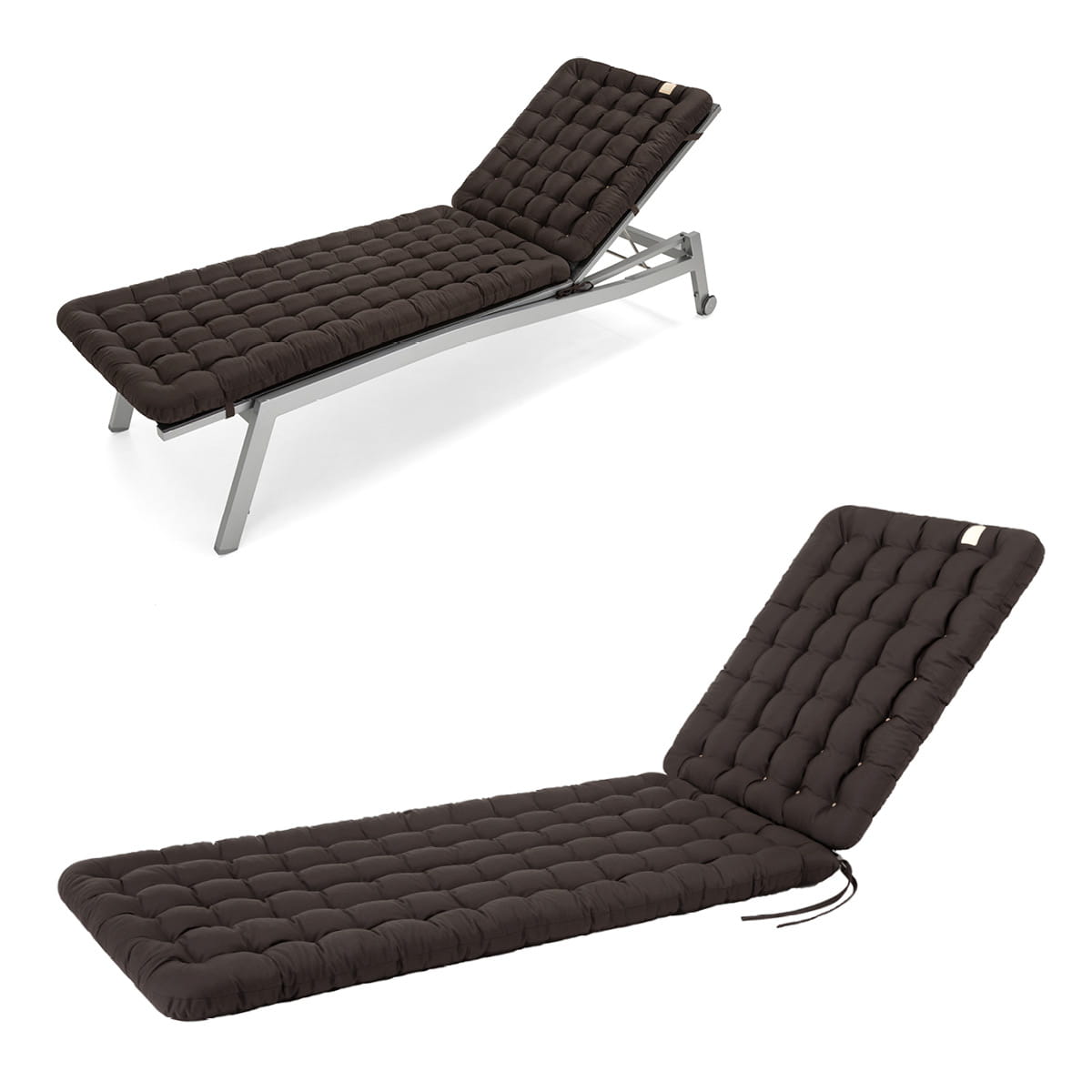 Liegenauflage mit Nackenkissen | Braun | HAVE A SEAT Living HAVE A SEAT Living Sonnenliege Auflage Braun | bequeme Polsterauflage, orthopädische, wetterfeste Liegenauflage mit Outdoor Nackenkissen Blau
