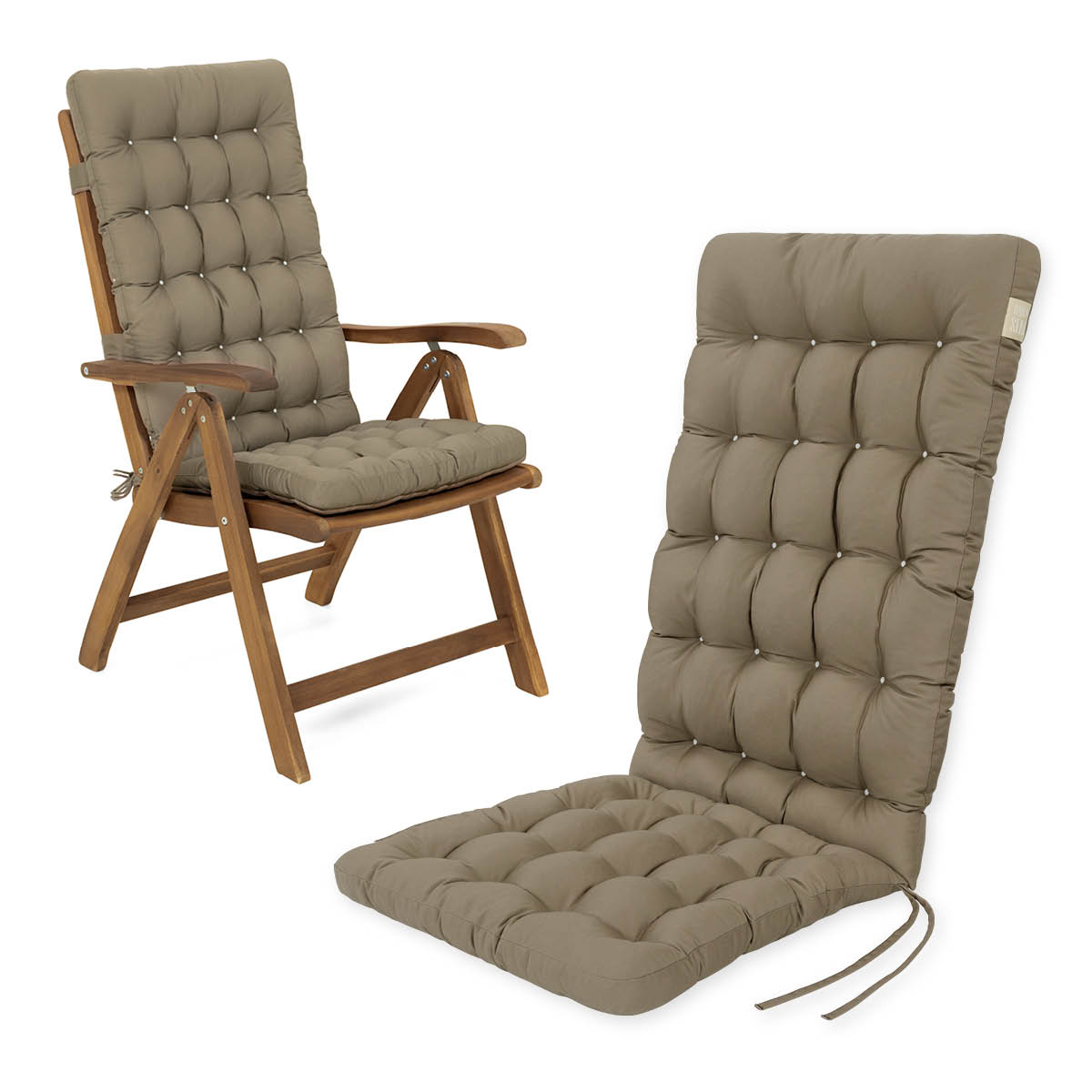 Cuscino per sedie con schienale alto 120x48cm | Marrone dorato | 1 pezzo