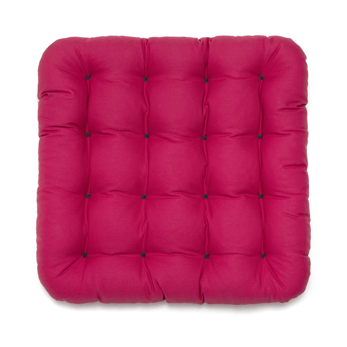 Hochwertiges Stuhlkissen 40x40 pink, Allergiker geeignet aus hautfreundlichem Baumwollstoff, gepolstert mit weißen Riegeln | HAVE A SEAT Living