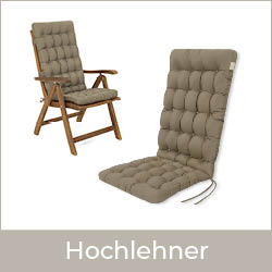 HAVE A SEAT Living Hochlehner Auflage mit Gartenstuhl / Sitzpolster | wetterfest | waschbar bis 95° C | orthopädisch & bequem | Made in Germany