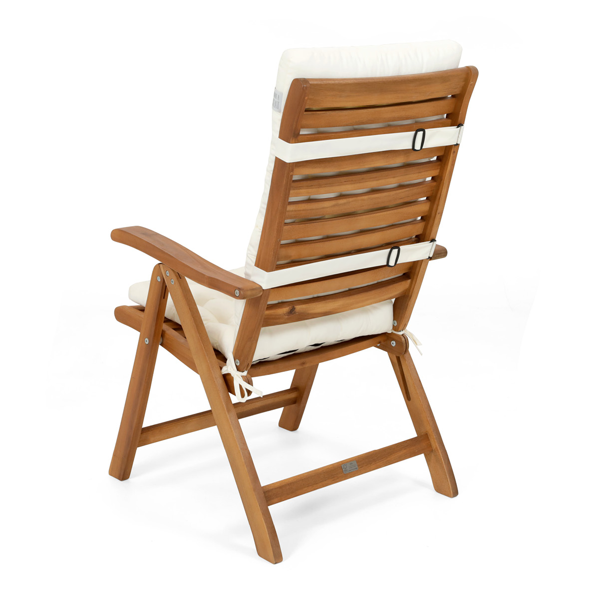 Sitzauflage Hochlehner für moderne Alu-Hochlehner-Gartenstühle | hochwertige Sitzauflagen weiß mit Befestigungsbändern | HAVE A SEAT Living