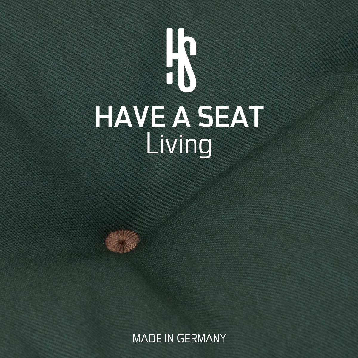 Hochwertige Deckchair Auflage Grün, Allergiker geeignet aus hautfreundlichem Baumwollstoff, gepolstert mit hellblauen Riegeln | HAVE A SEAT Living